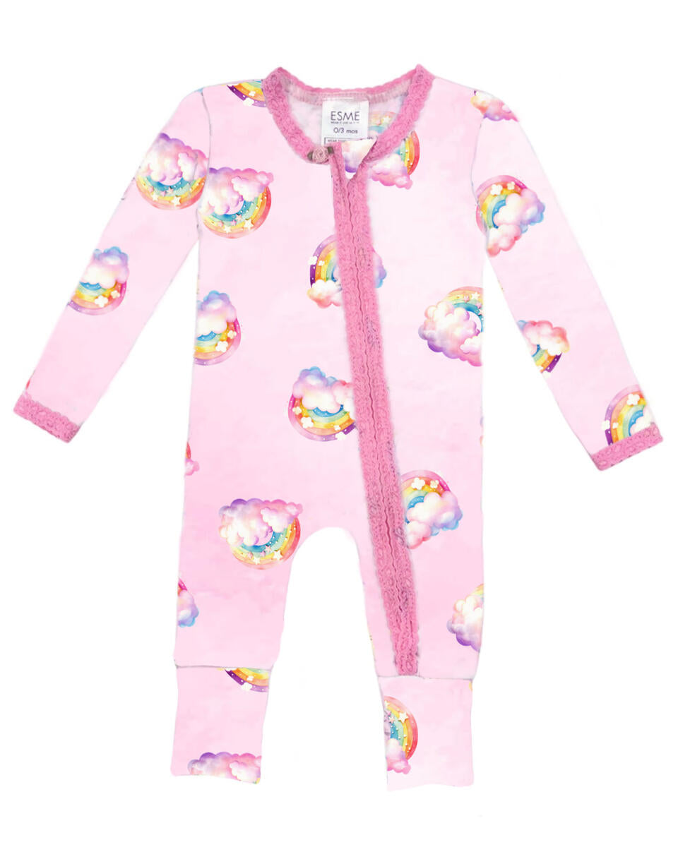 Lucky Lace Trim Flip-Footie - Twinkle Twinkle Little One
