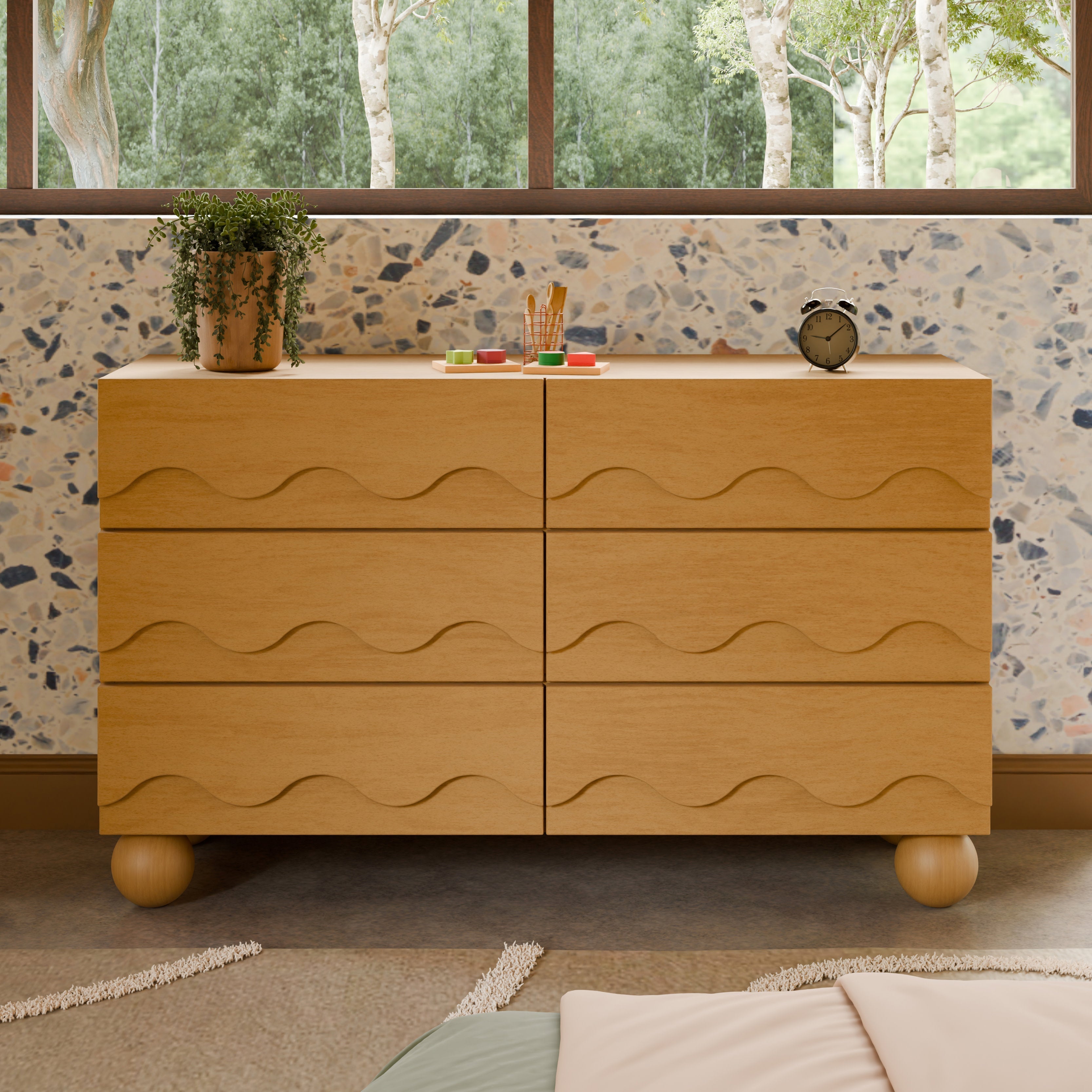 Babyletto Lido Wave 6-Drawer Wide Dresser (56")