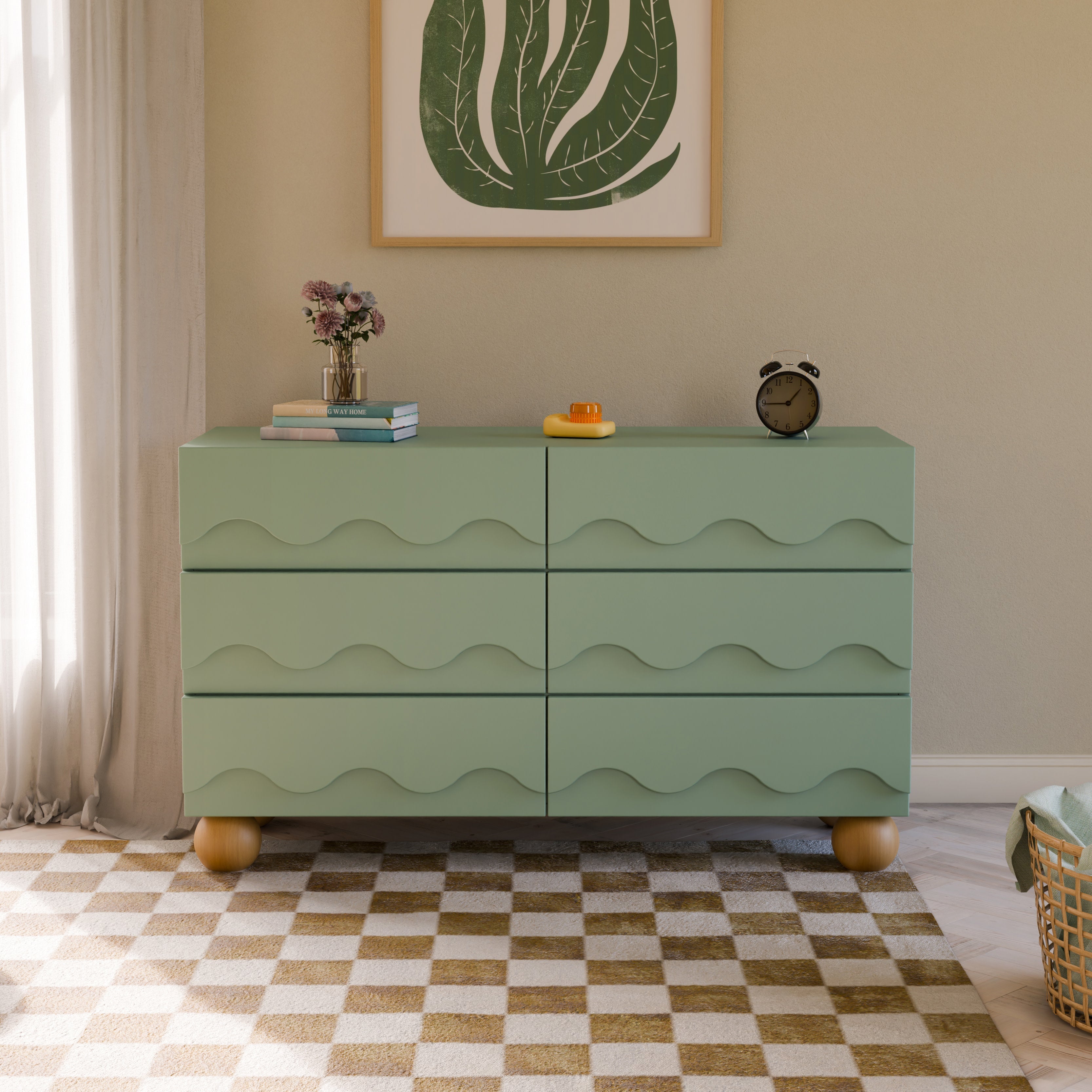 Babyletto Lido Wave 6-Drawer Wide Dresser (56")