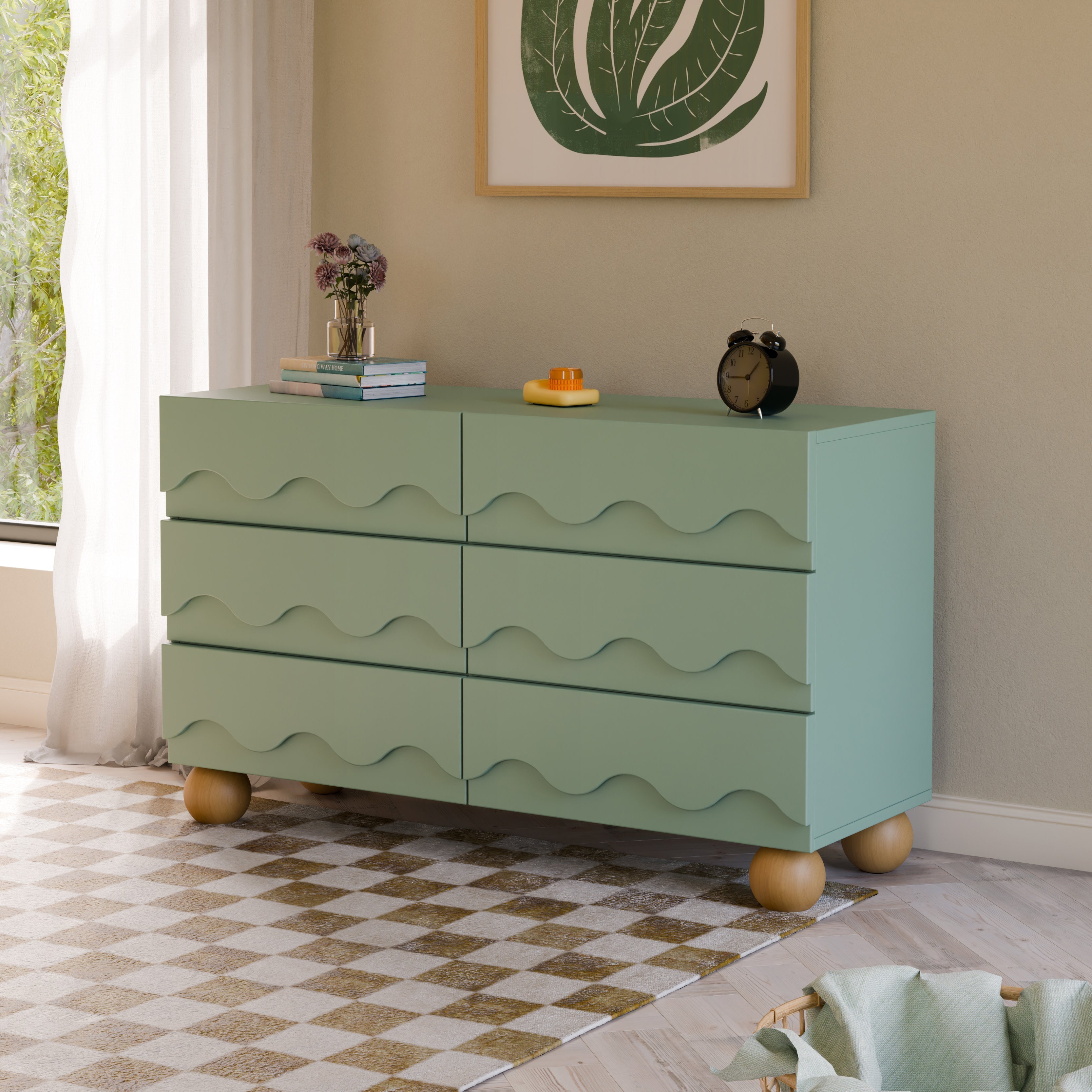 Babyletto Lido Wave 6-Drawer Wide Dresser (56")