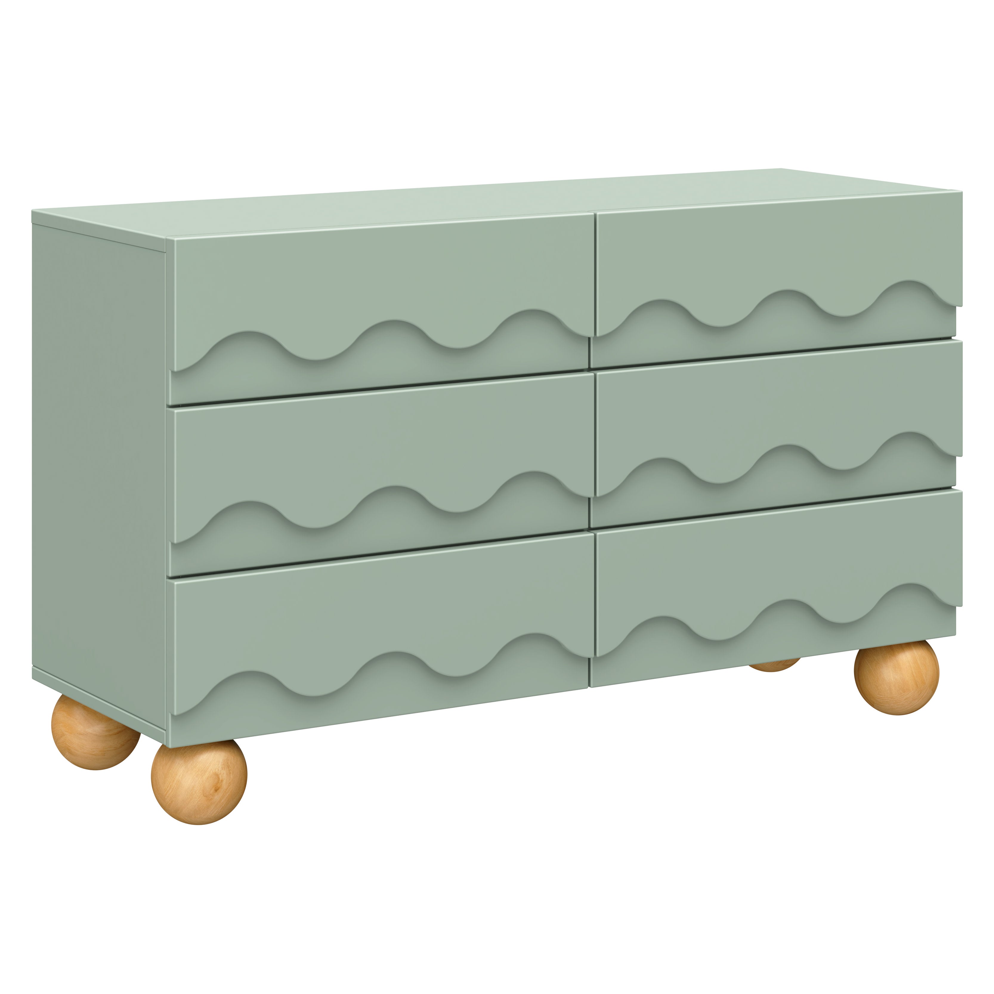 Babyletto Lido Wave 6-Drawer Wide Dresser (56")