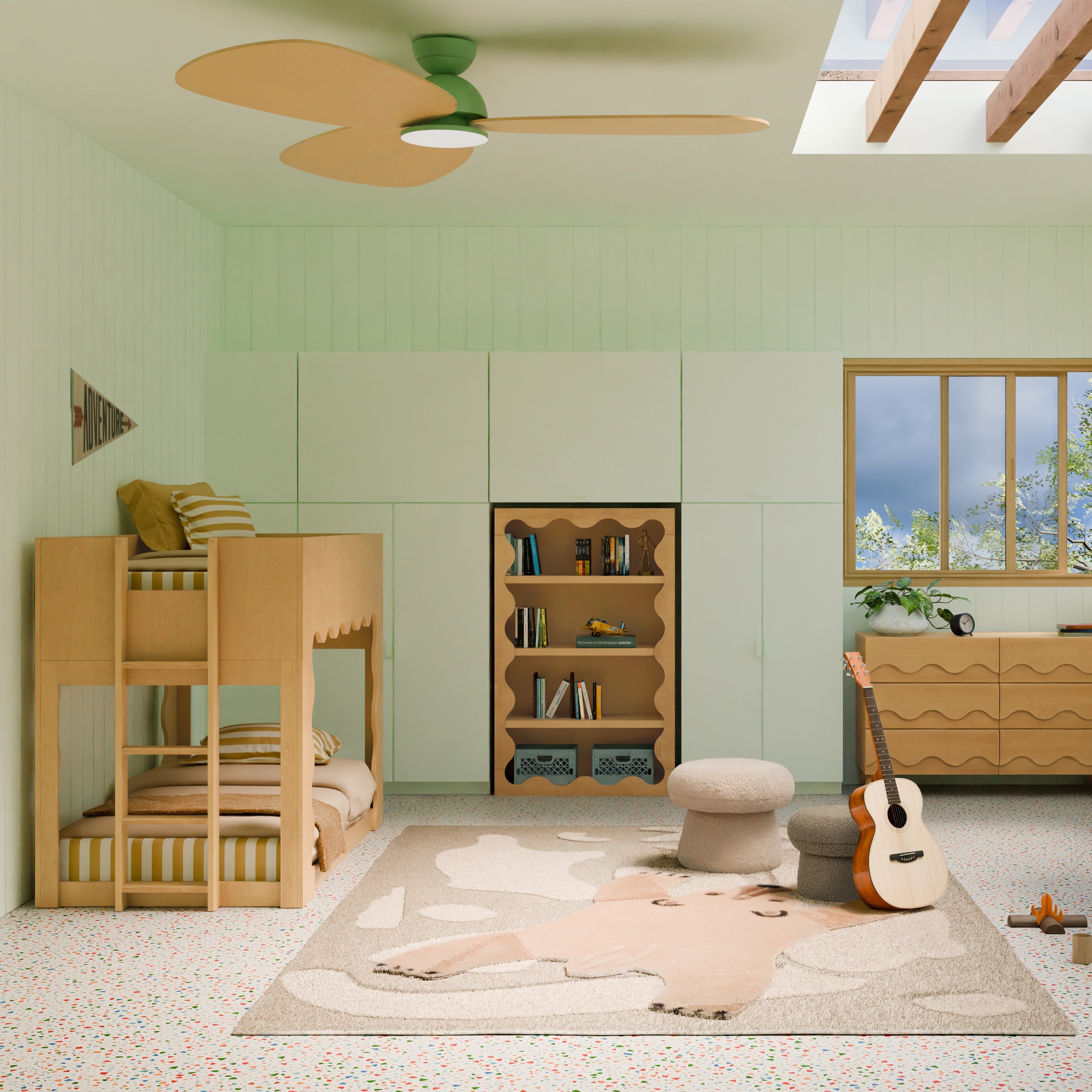 Babyletto Lido Wave Convertible Low Loft Twin Bed