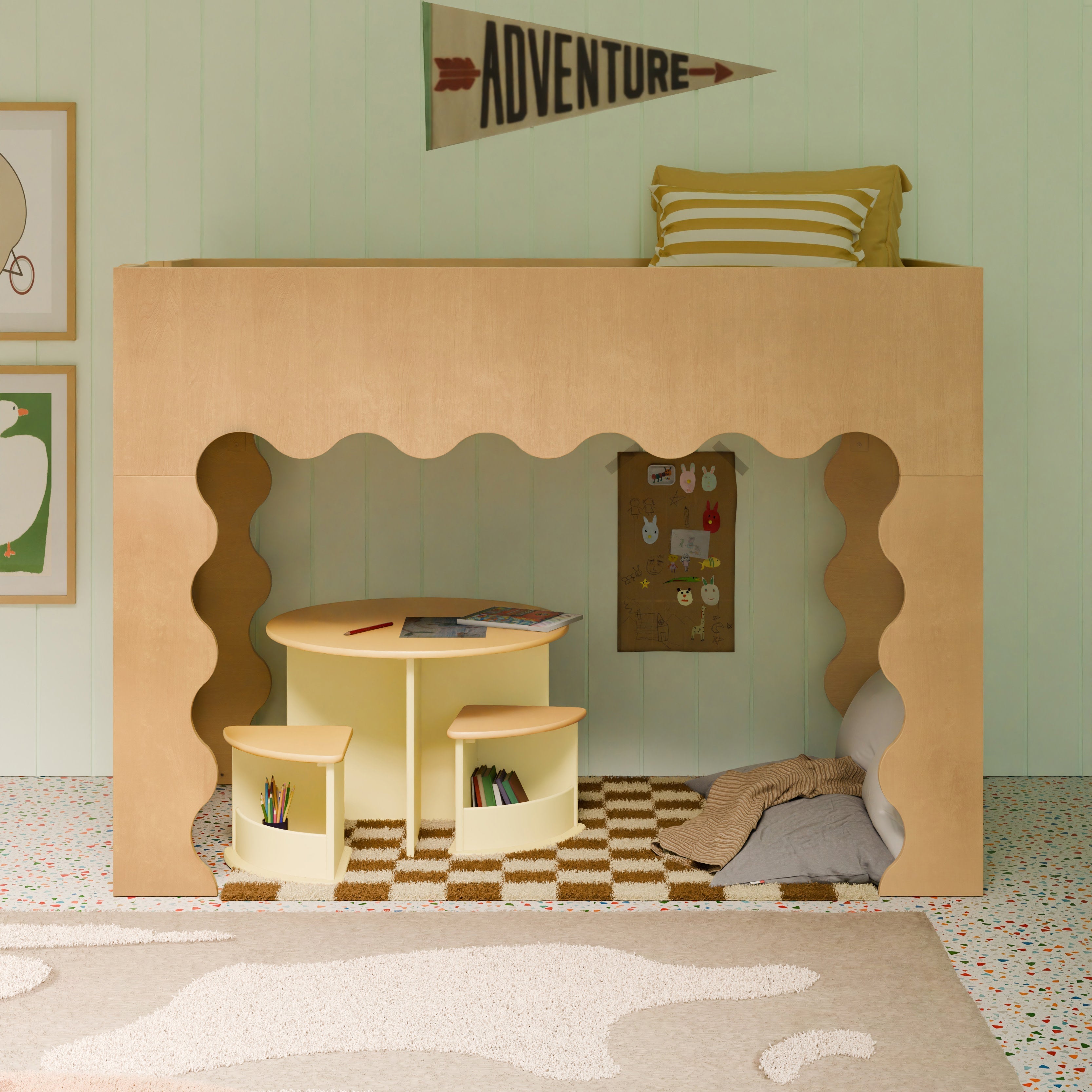 Babyletto Lido Wave Convertible Low Loft Twin Bed