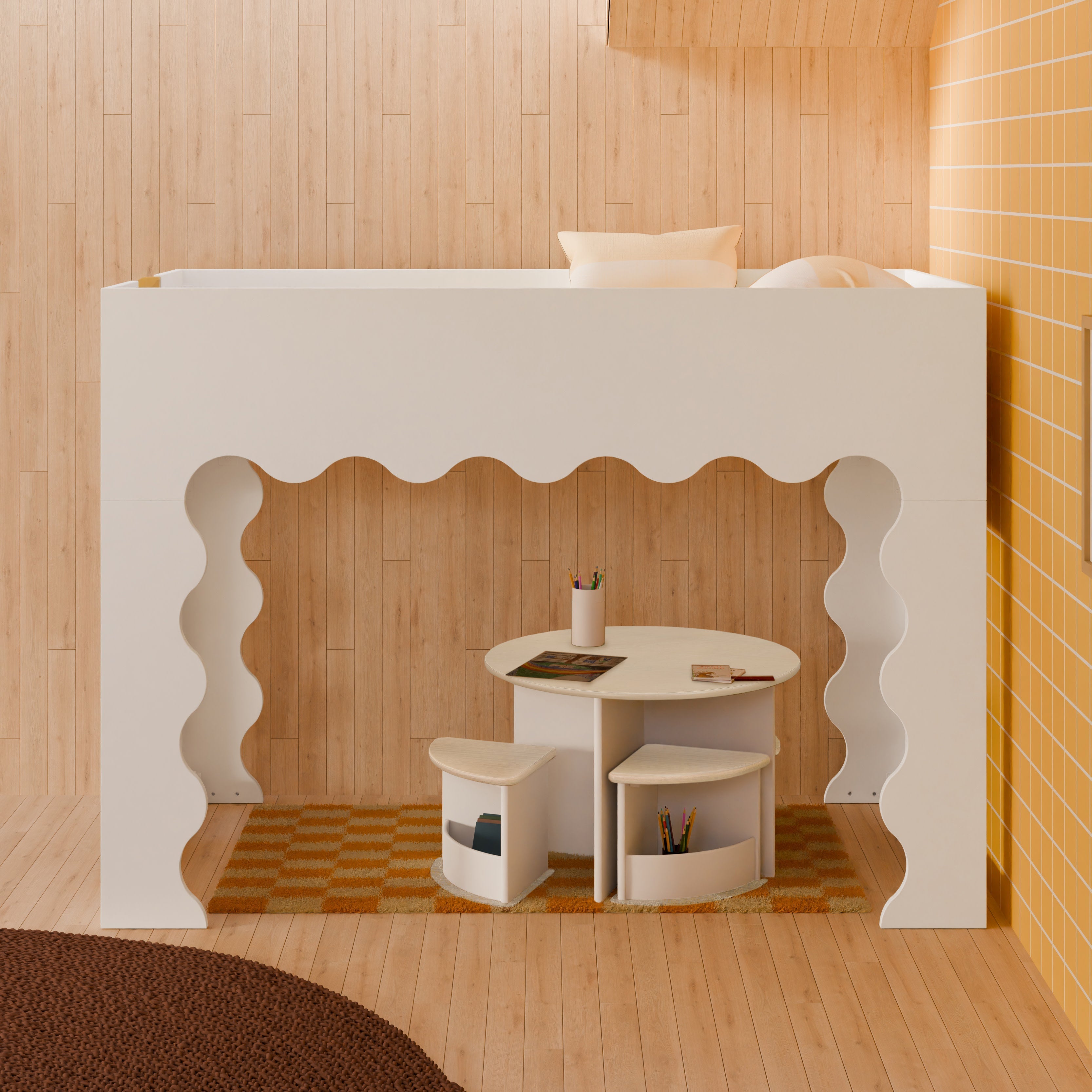 Babyletto Lido Wave Convertible Low Loft Twin Bed