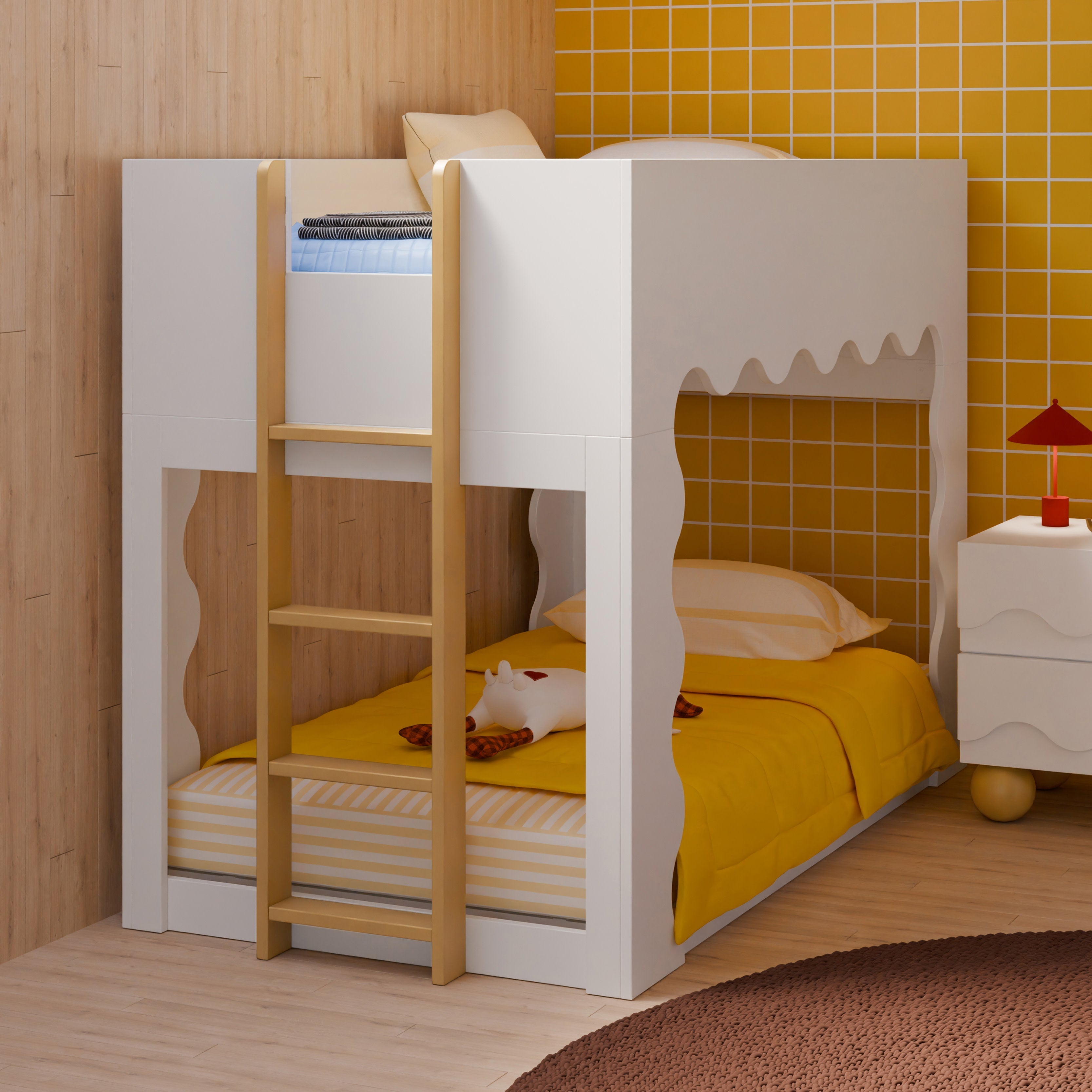 Babyletto Lido Wave Convertible Low-Profile Bunk Bed