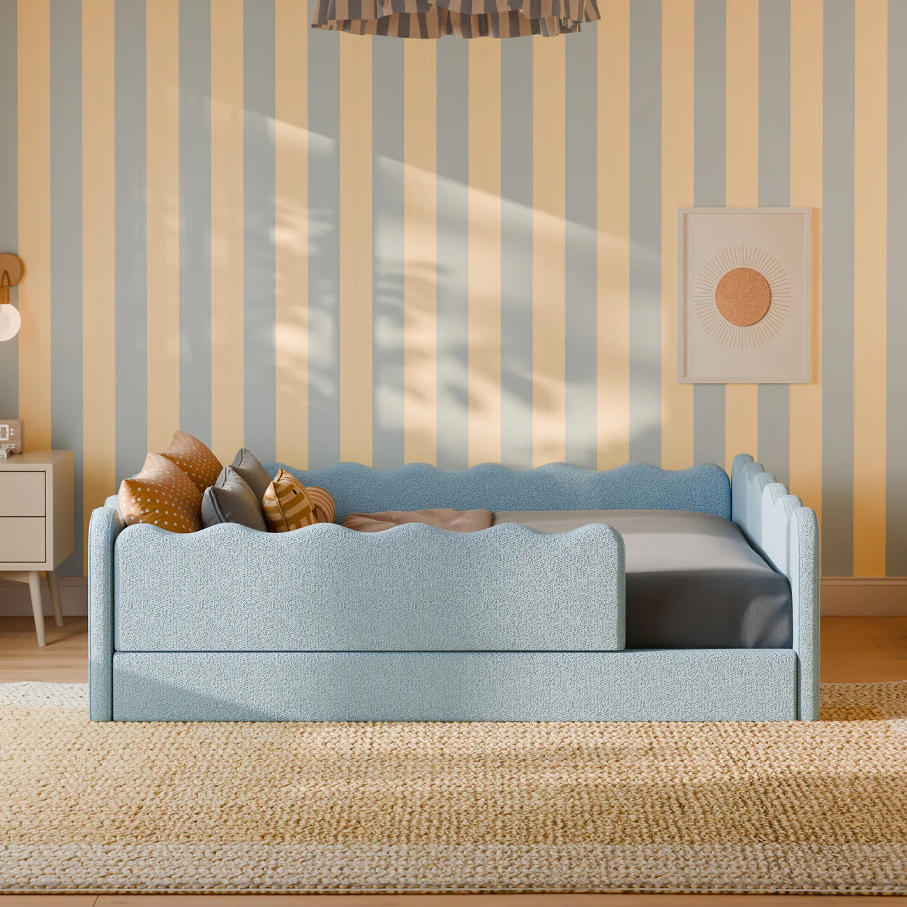 Babyletto Rizo Montessori-Inspired Full Floor Bed with Guardrails