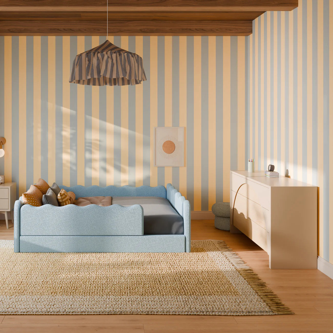 Babyletto Rizo Montessori-Inspired Full Floor Bed with Guardrails