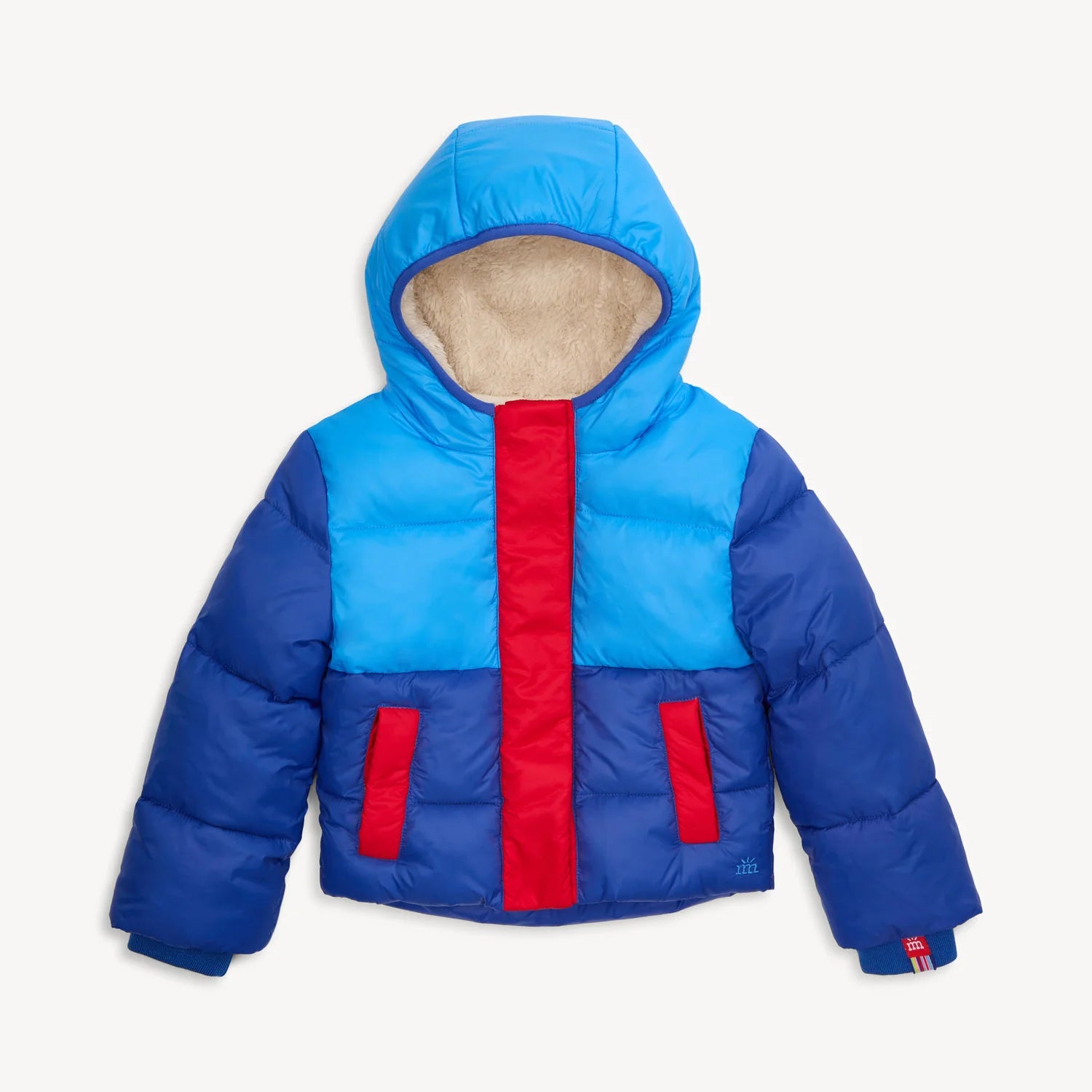 Storm Blue Nylon Magnetic Puffer Parka - Twinkle Twinkle Little One