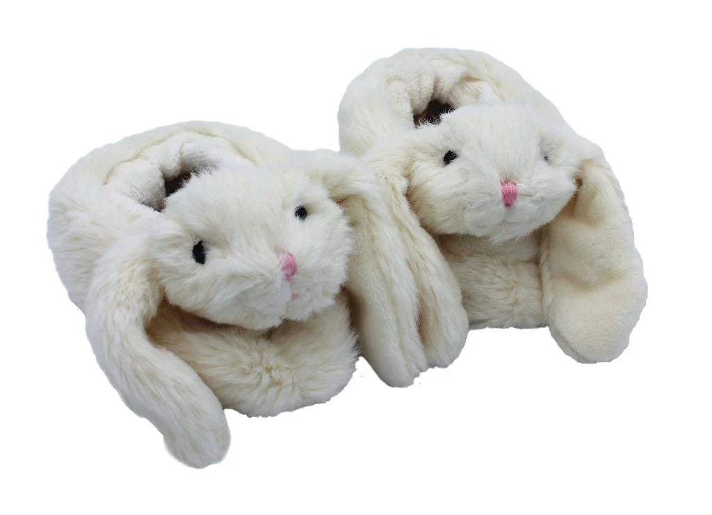 Cream Bunny Plush Baby Slippers
