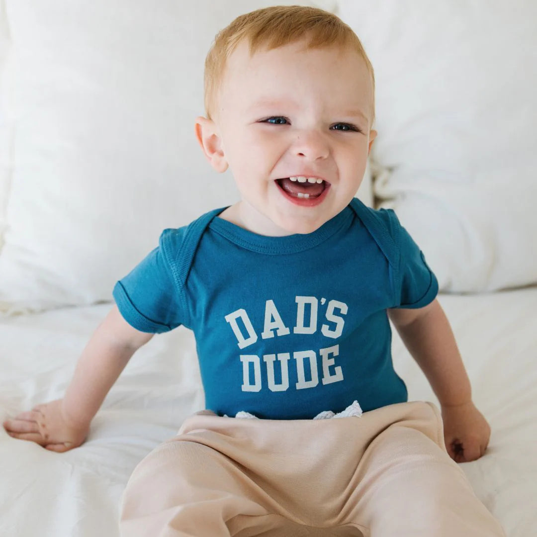 Dad's Dude Short Sleeve Bodysuit - Indigo - Twinkle Twinkle Little One