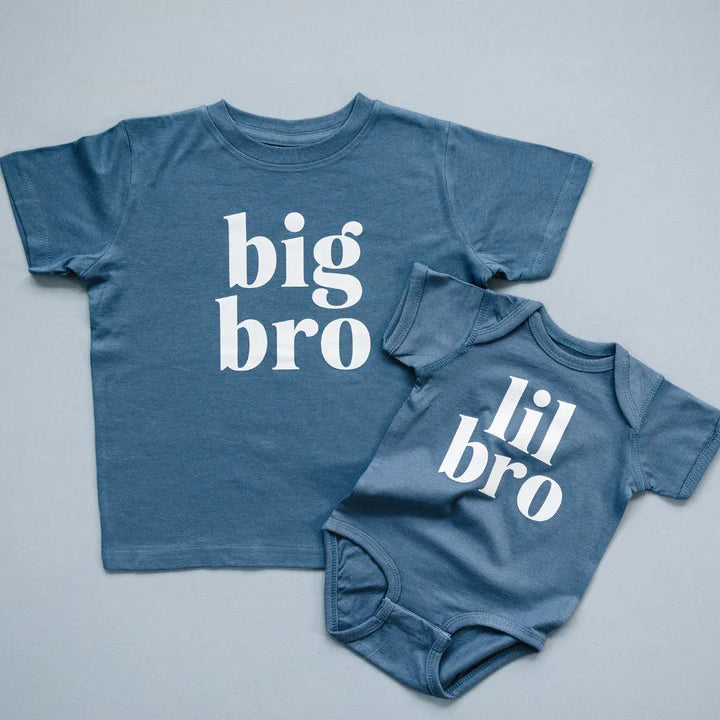 Lil Bro Short Sleeve Bodysuit - Indigo - Twinkle Twinkle Little One