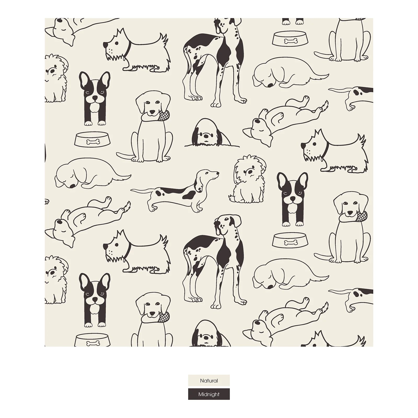 Print Footie with 2 Way Zipper in Natural Dogs - Twinkle Twinkle Little One