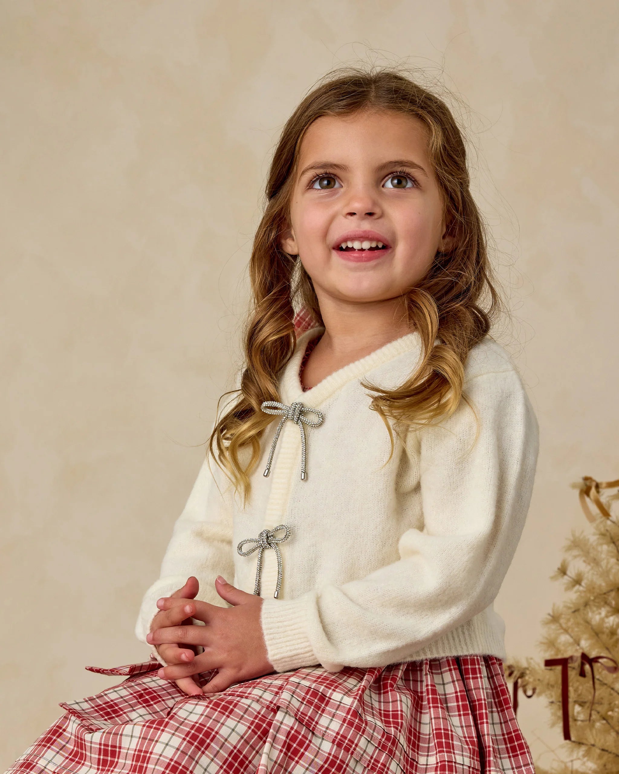 Bow Cardigan || Natural - Twinkle Twinkle Little One