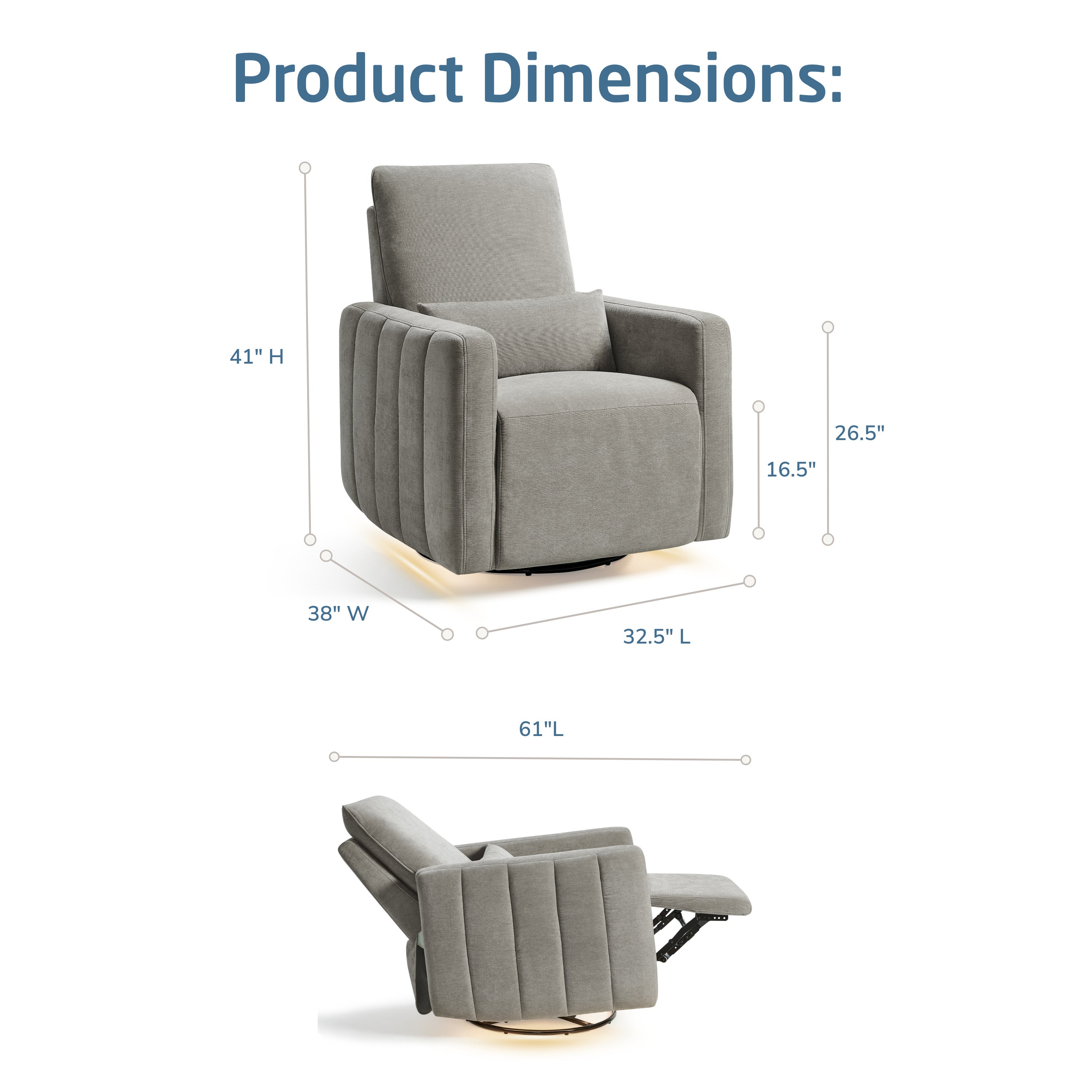 Maxi-Cosi Nursery Dorian Swivel Glider & Power Recliner with Nightlight
