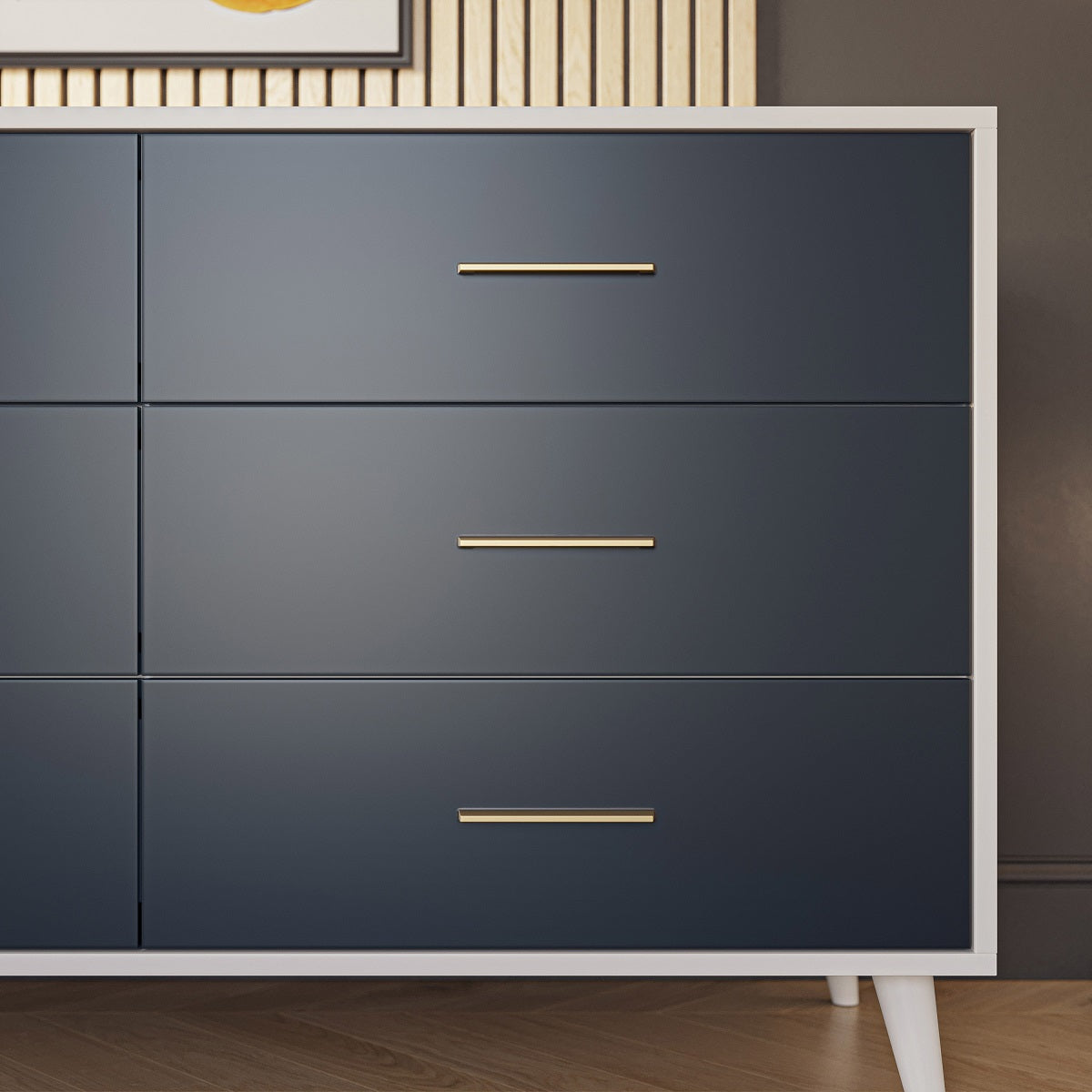 New York White with Navy accent double Dresser