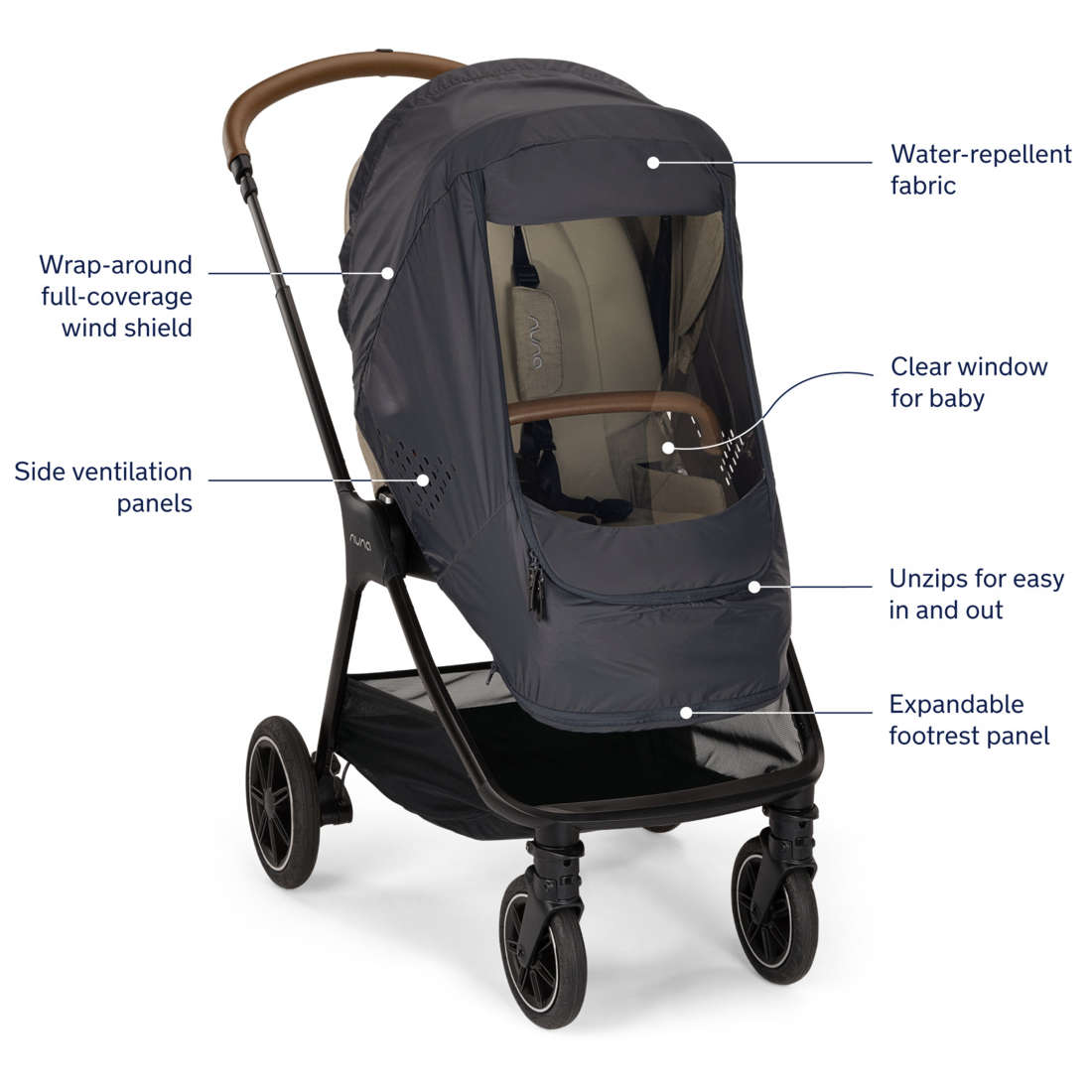 Nuna Stroller Wind Cover - Twinkle Twinkle Little One