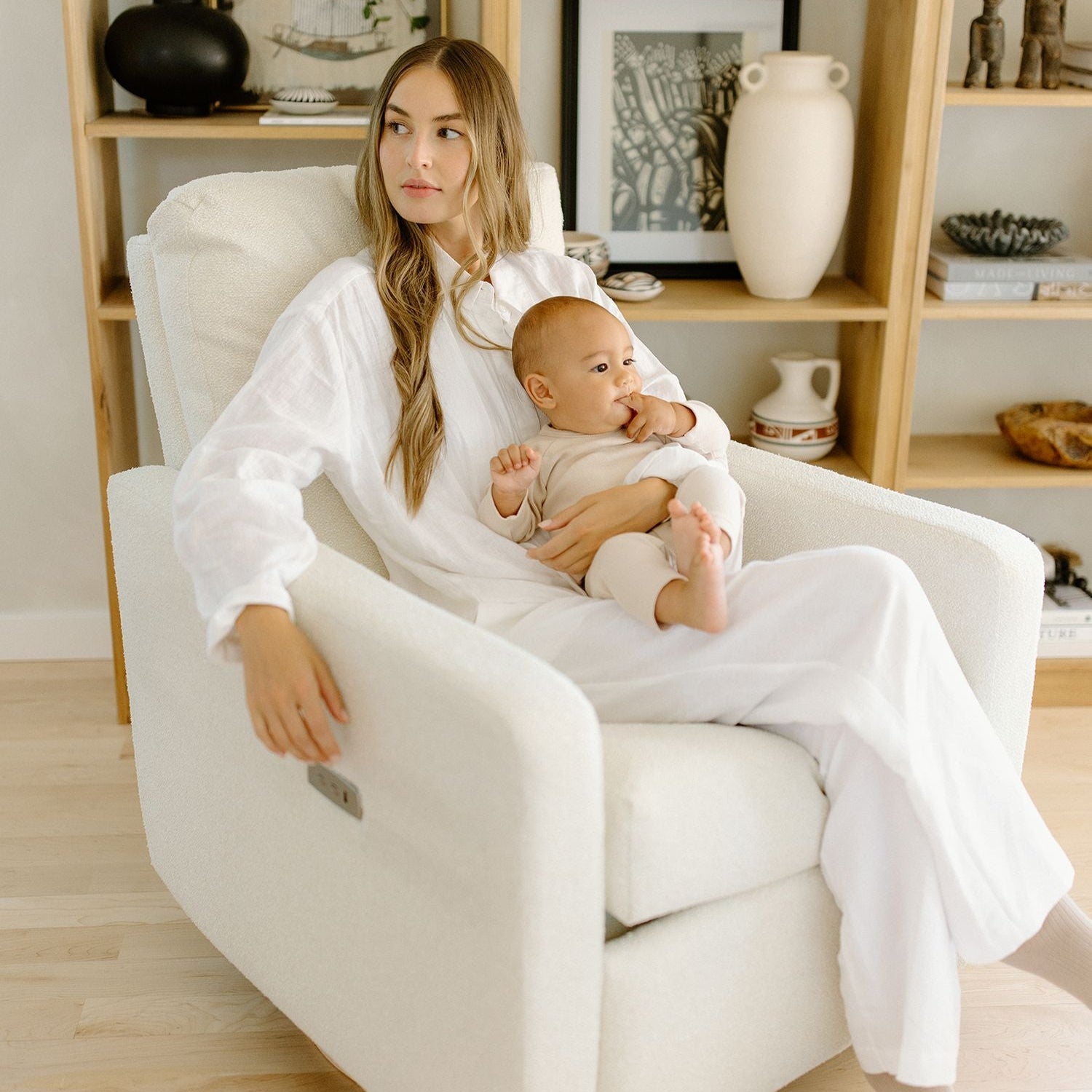 Oilo Drew Recliner + Swivel Nursery Glider