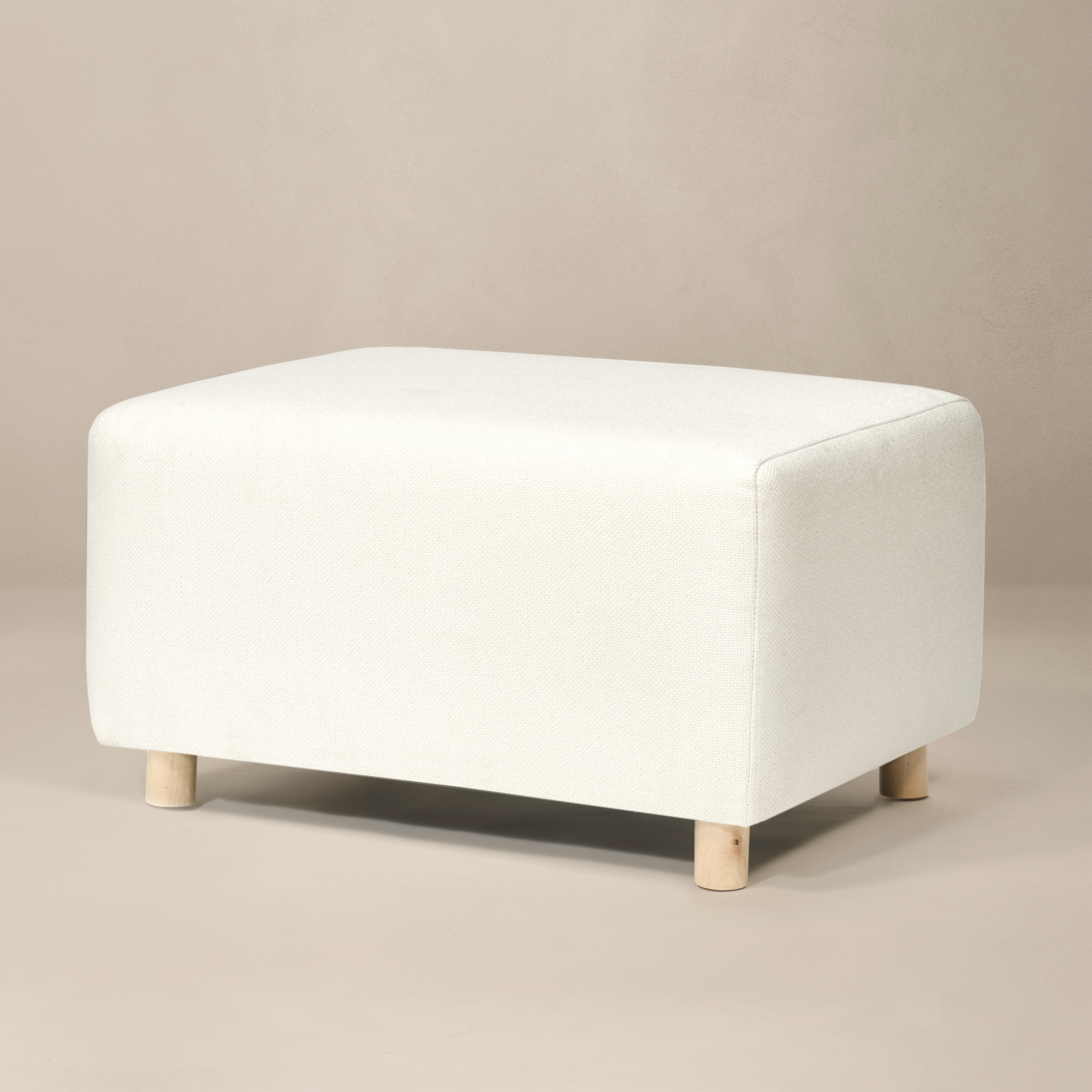 Oilo The Ollie Ottoman: Stationary with Wood Legs