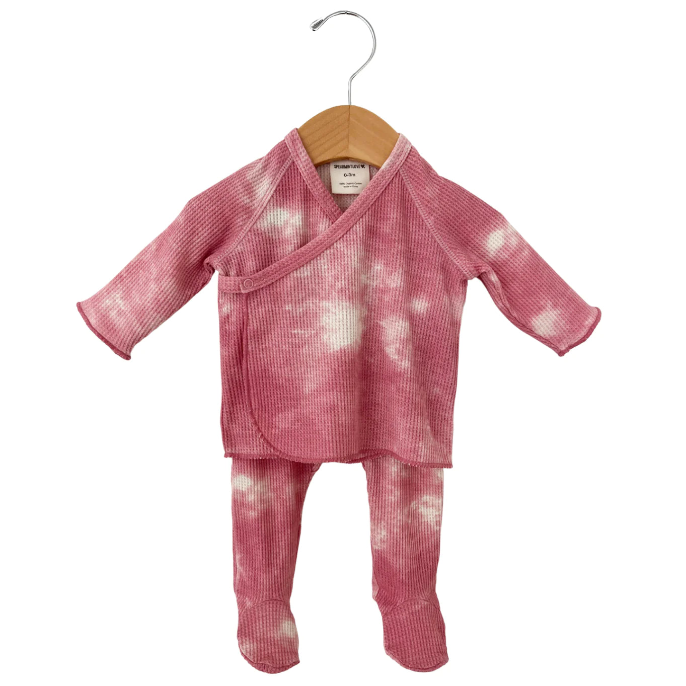 Organic Waffle Kimono & Pant Set-Orchid Pink Tie Dye - Twinkle Twinkle Little One