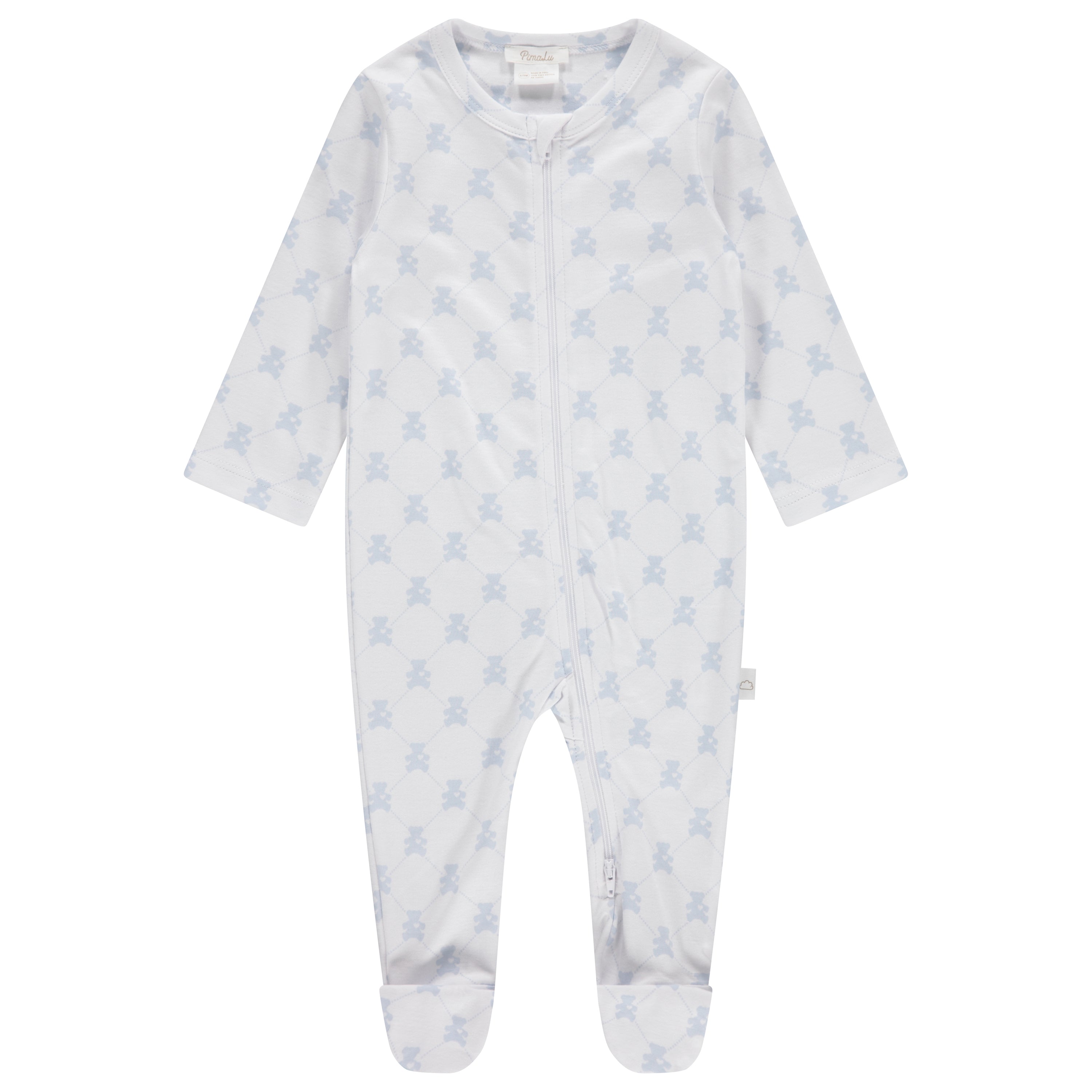 ZIPPER FOOTIE - TEDDY BLUE - Twinkle Twinkle Little One
