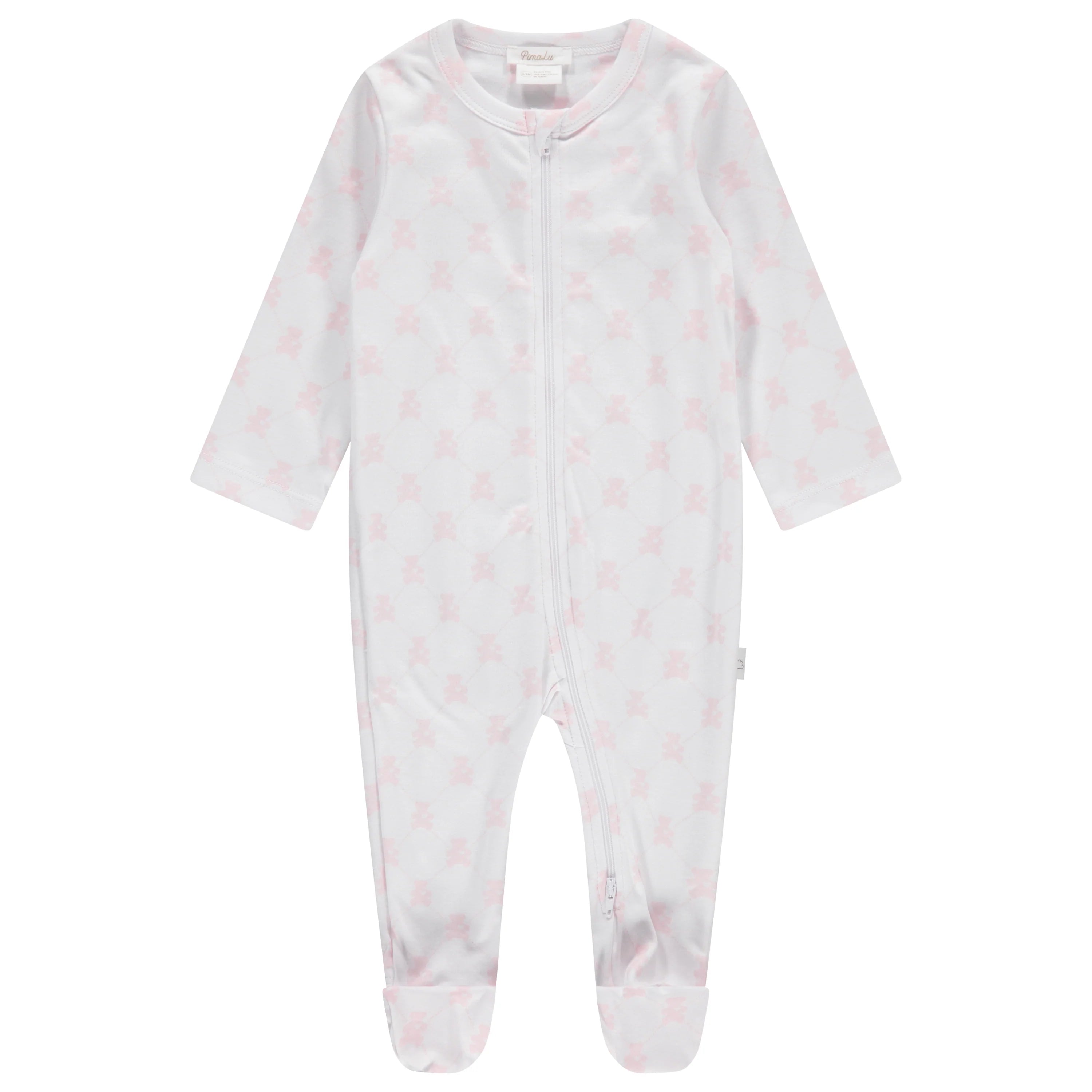 ZIPPER FOOTIE - TEDDY BEAR PINK - Twinkle Twinkle Little One
