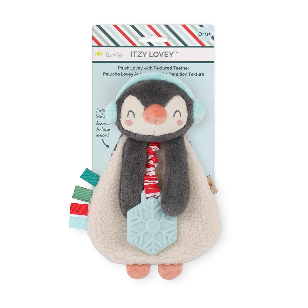 Holiday Itzy Lovey™ Plush And Teether Toy - Penguin - Twinkle Twinkle Little One