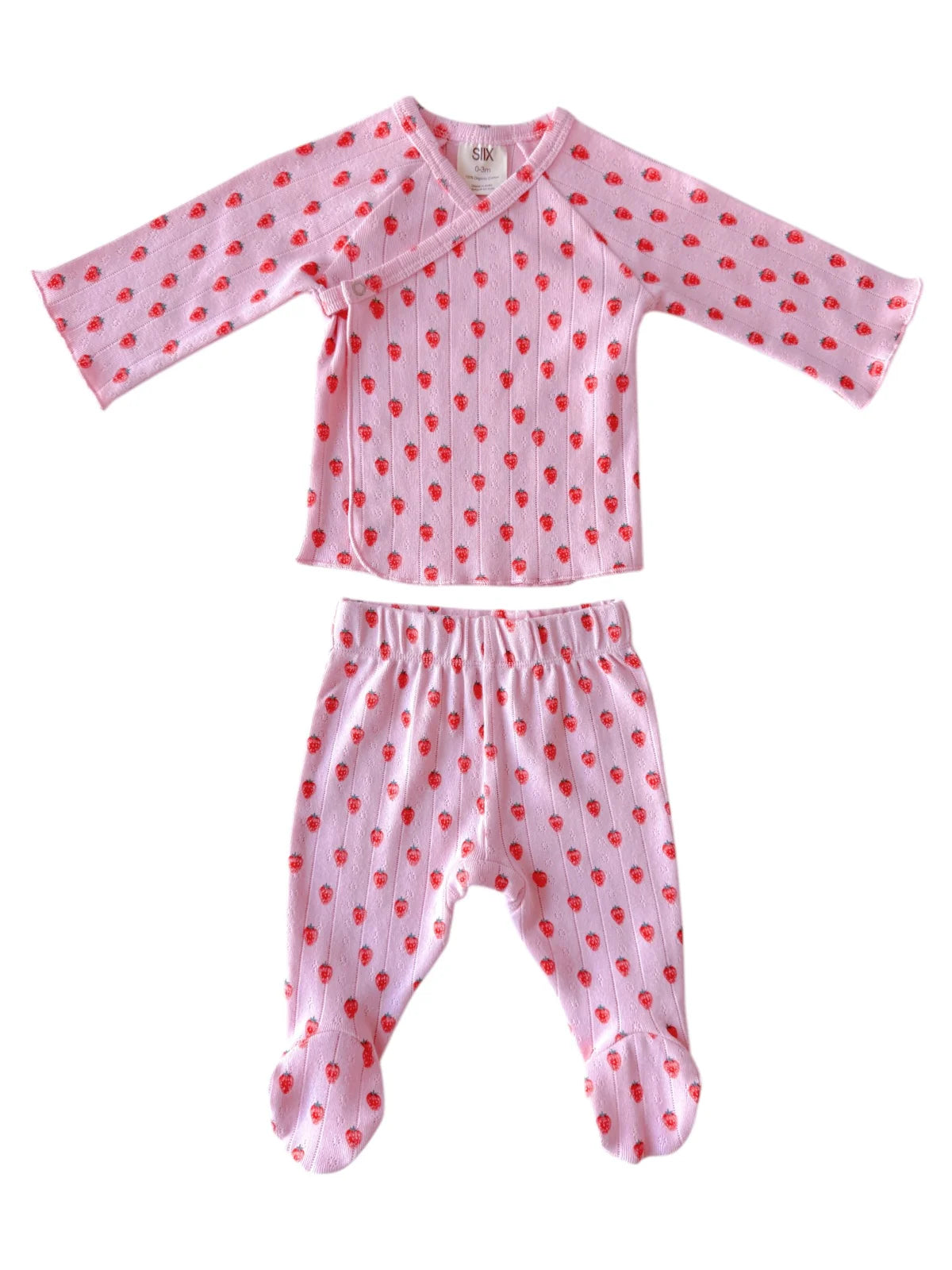Pink Strawberry Organic Pointelle Newborn Set - Twinkle Twinkle Little One