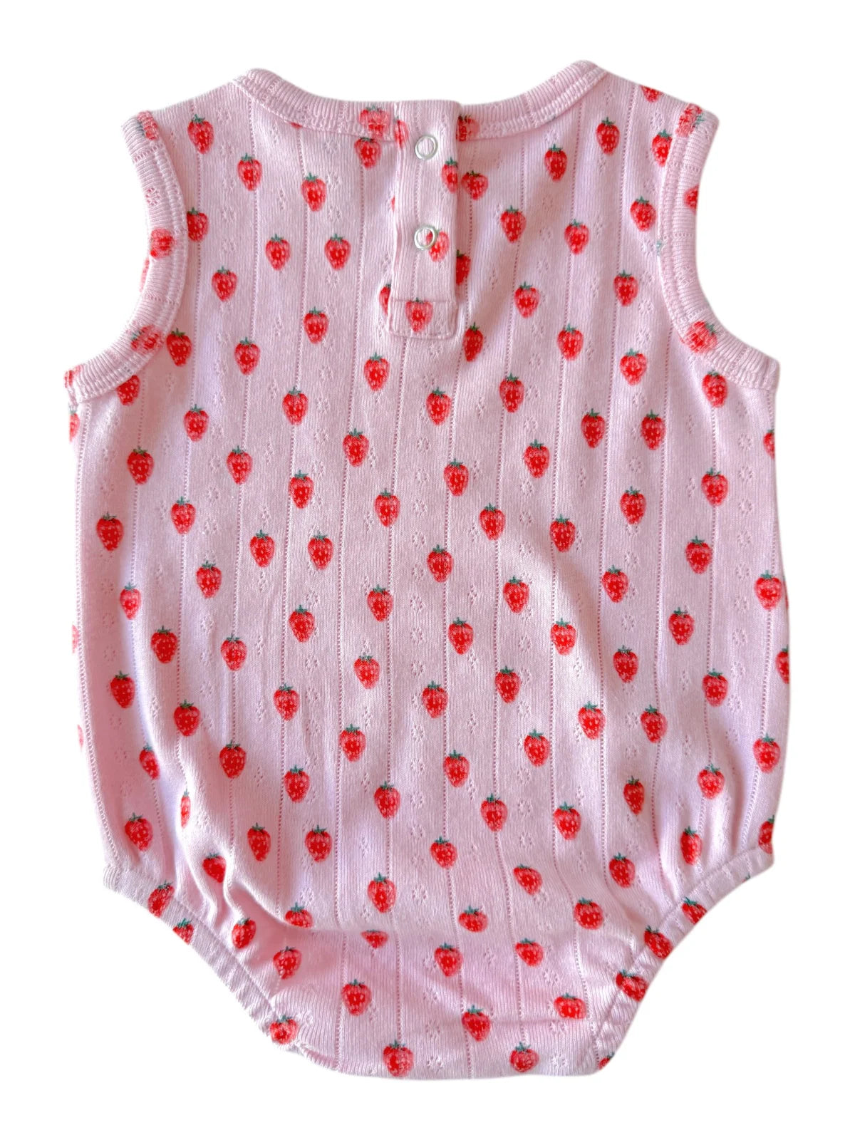 Pink Strawberry Organic Pointelle Dune Bubble - Twinkle Twinkle Little One