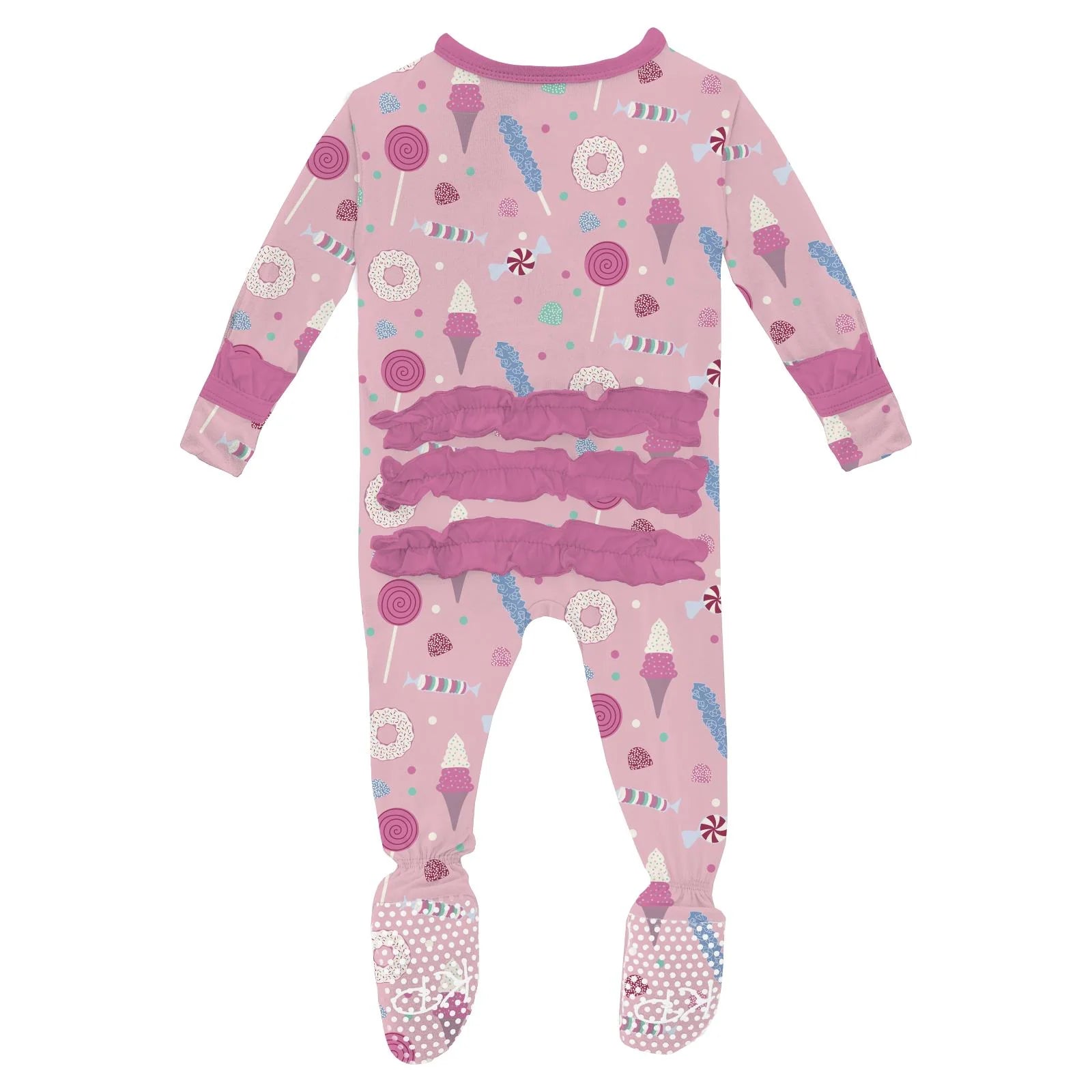 Print Classic Ruffle Footie with Zipper Cake Pop Candy Dreams - Twinkle Twinkle Little One