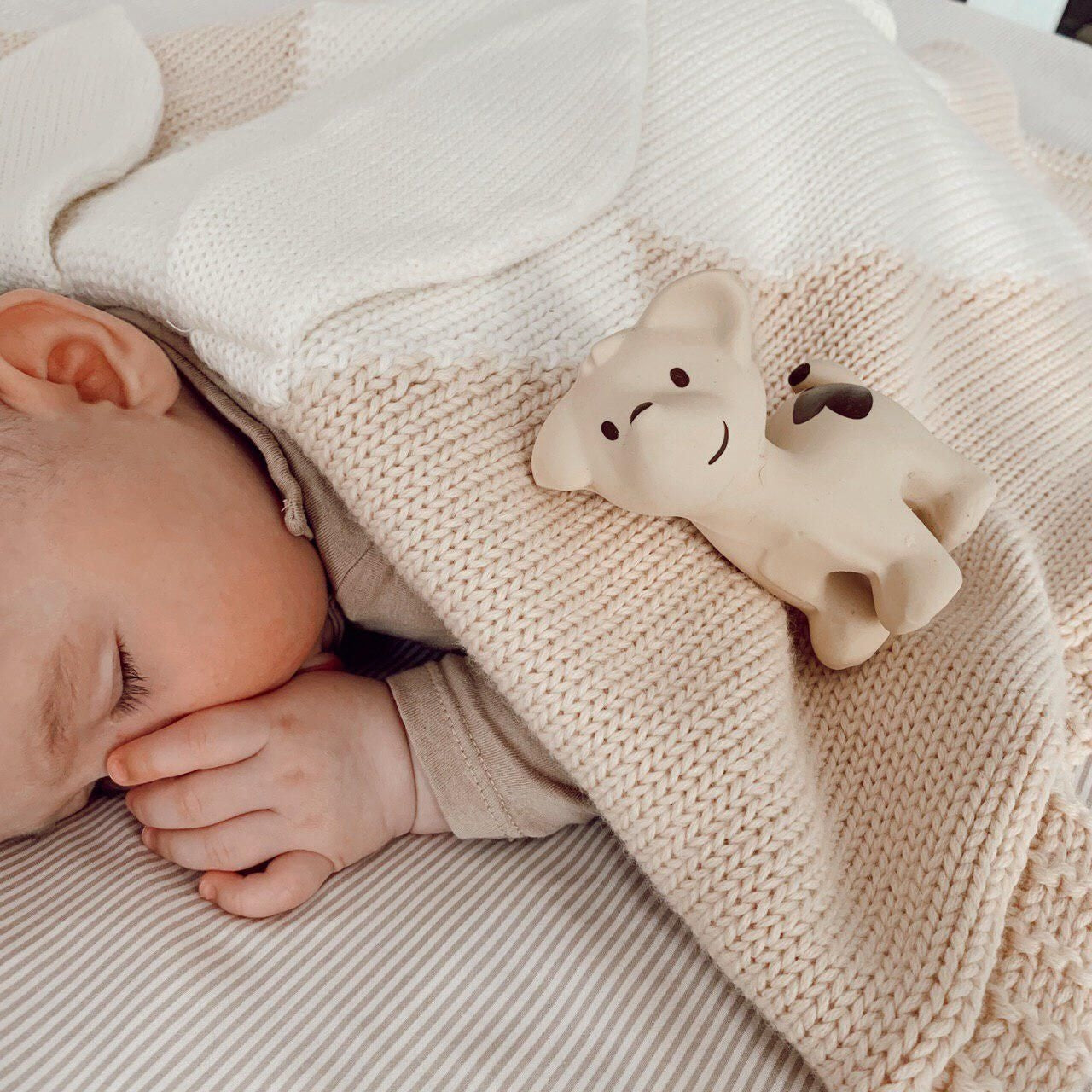 Puppy Natural Organic Rubber Teether, Rattle & Bath Toy - Twinkle Twinkle Little One