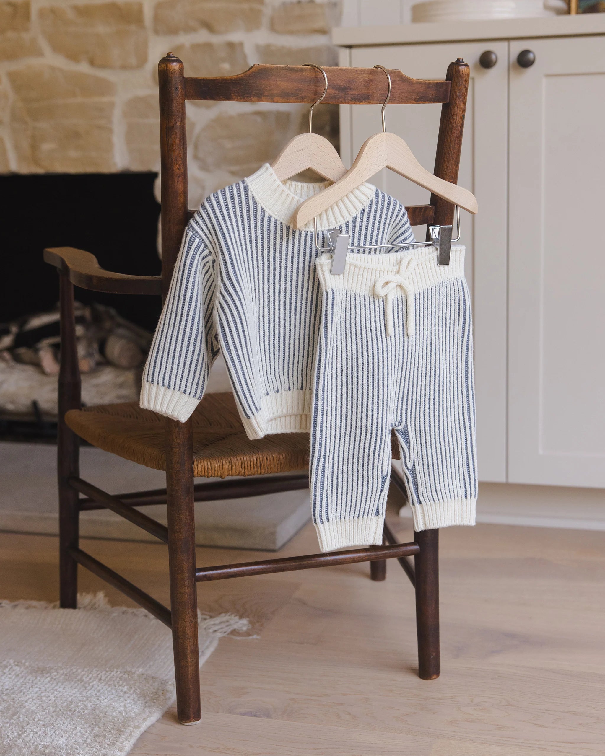 Relaxed Knit Sweater & Chunky Knit Pant || Ocean - Twinkle Twinkle Little One