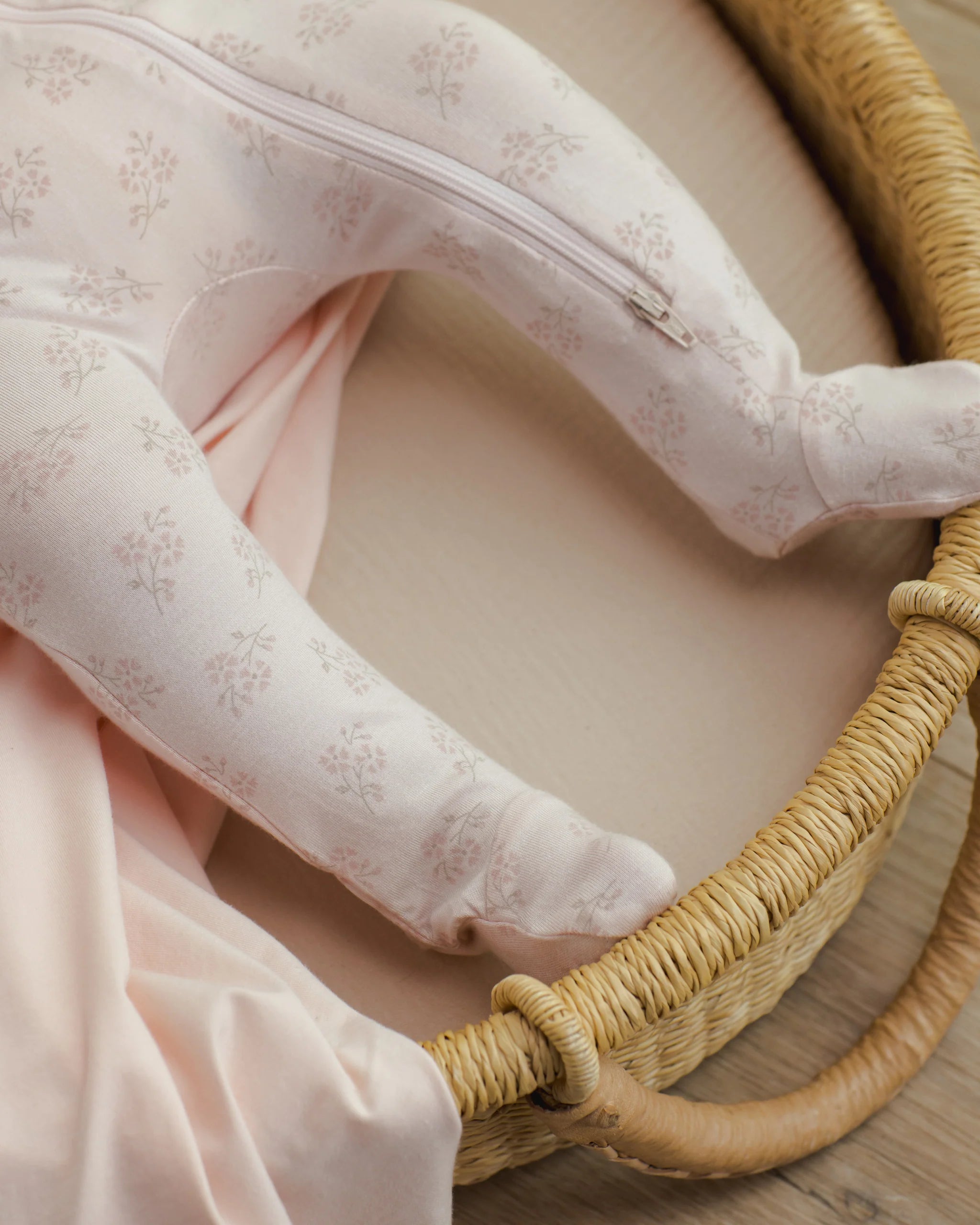 Modal Zip Footie - Pink Blossom - Twinkle Twinkle Little One