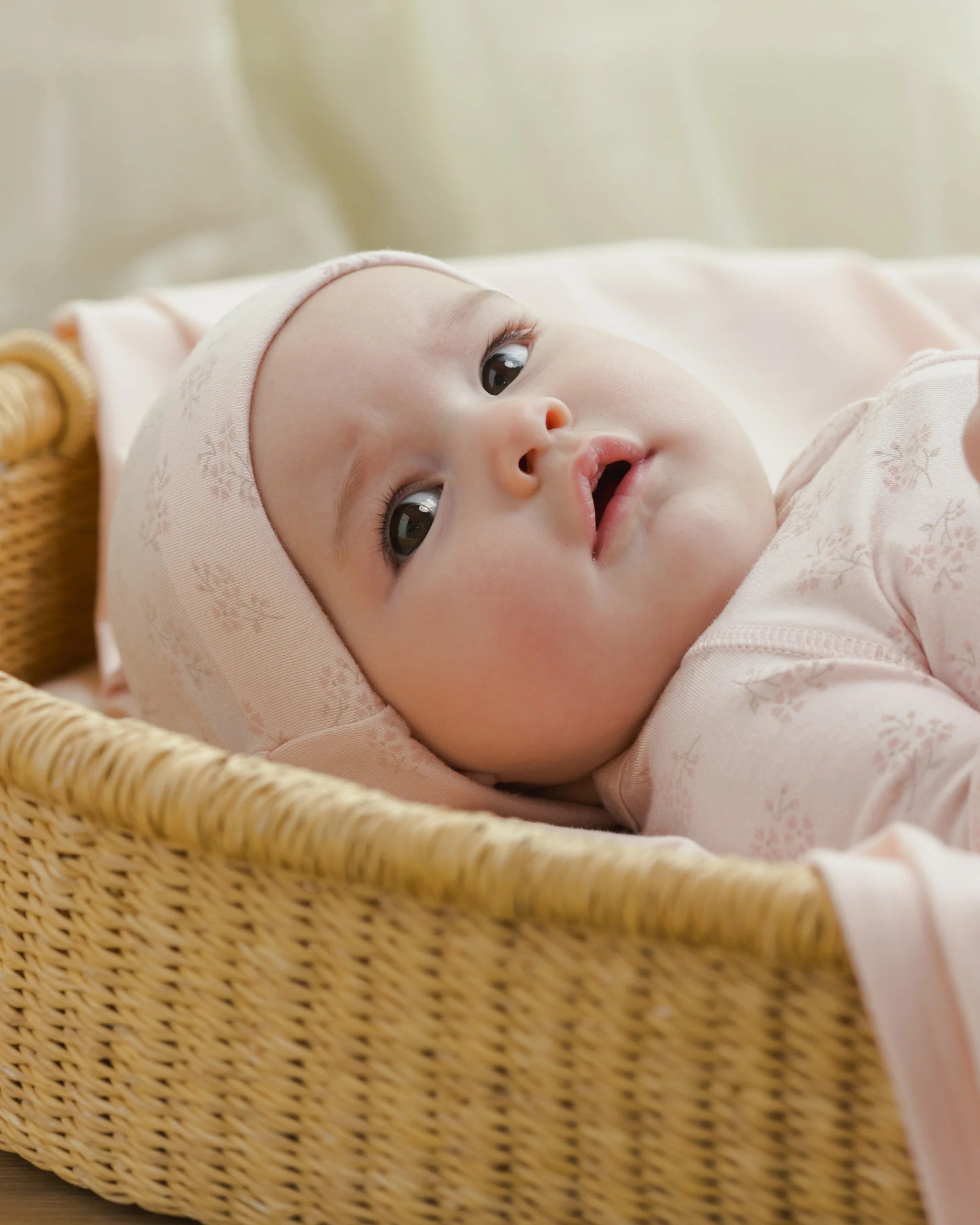 Modal Zip Footie - Pink Blossom - Twinkle Twinkle Little One