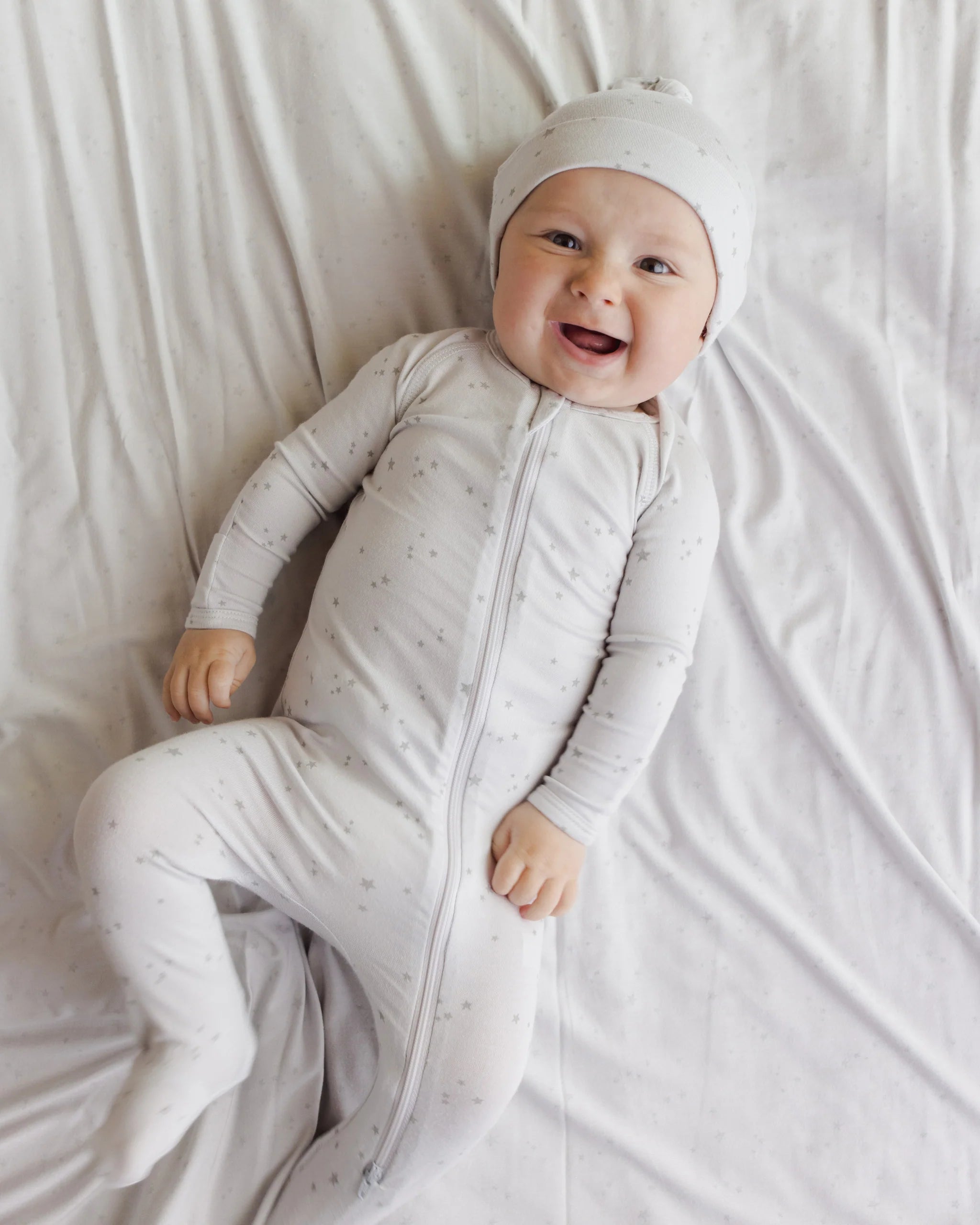 Modal Zip Footie - Stars Fog - Twinkle Twinkle Little One