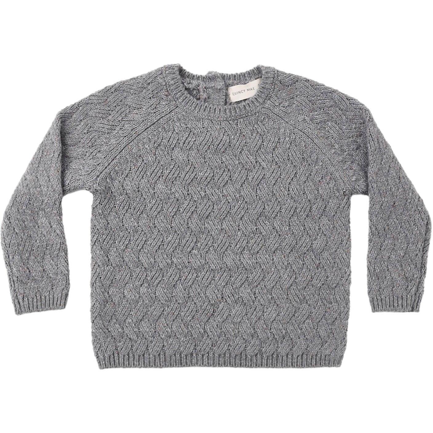 Quincy Mae Knit Sweater || Heathered Slate