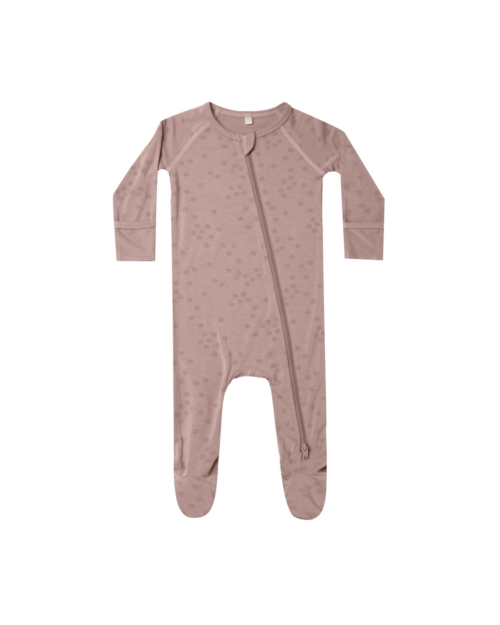 Mauve Bloom Bamboo Zip Footie - Twinkle Twinkle Little One