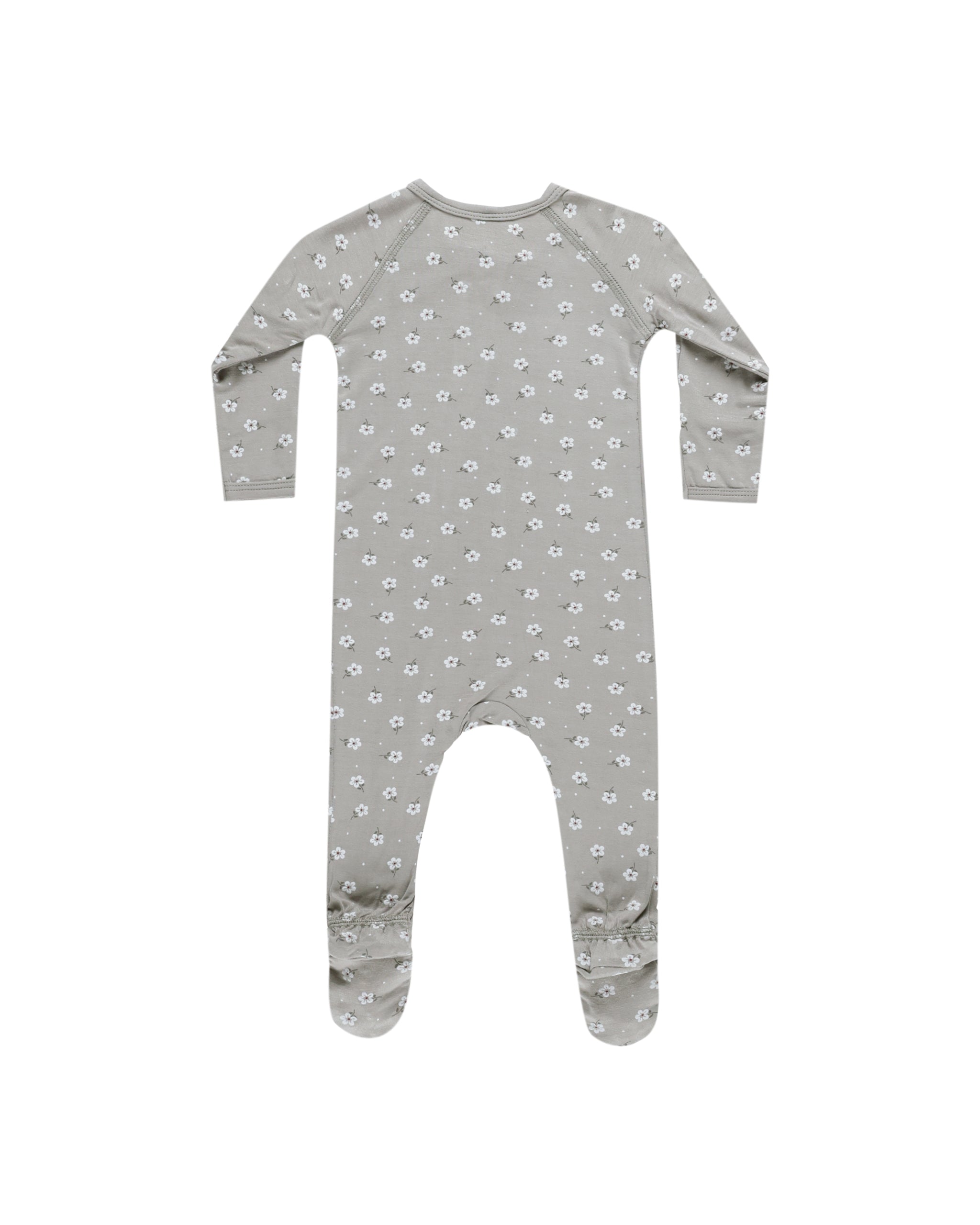 Bamboo Zip Footie - Blue Ditsy - Twinkle Twinkle Little One