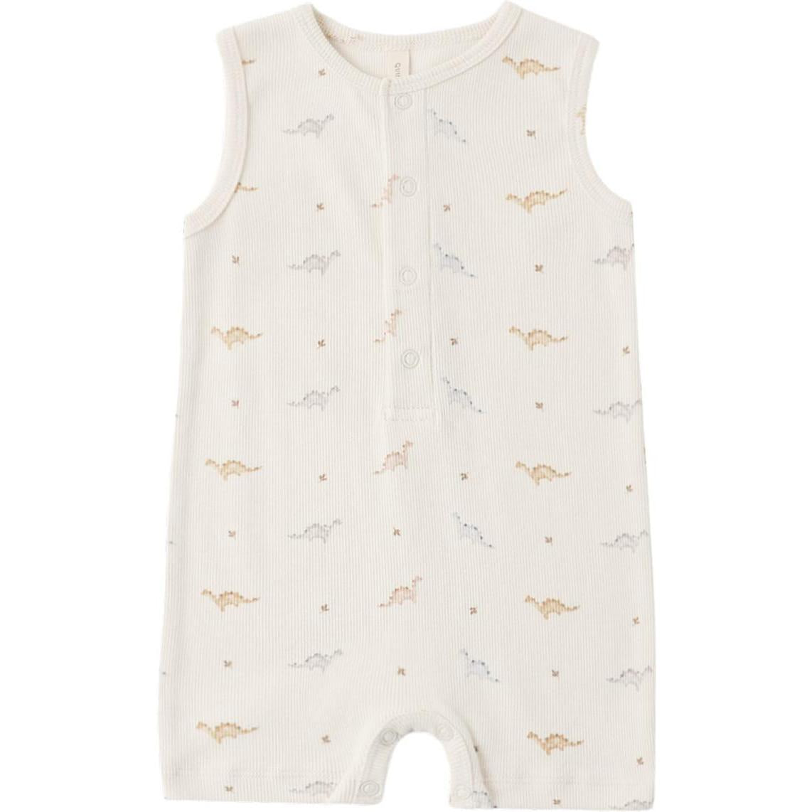 Quincy Mae Ribbed Henley Romper || Dinos