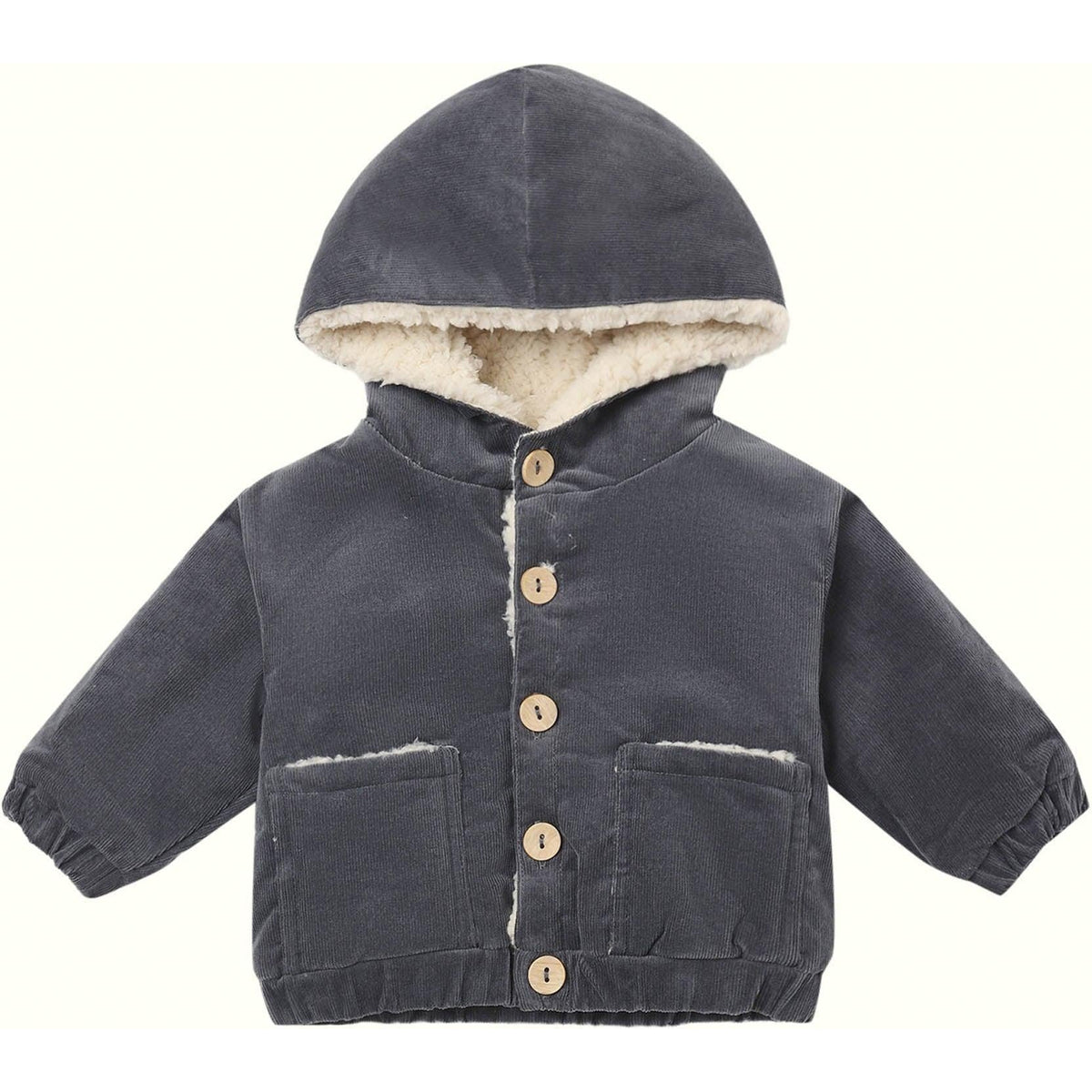 Quincy Mae Corduroy Hooded Jacket || Midnight