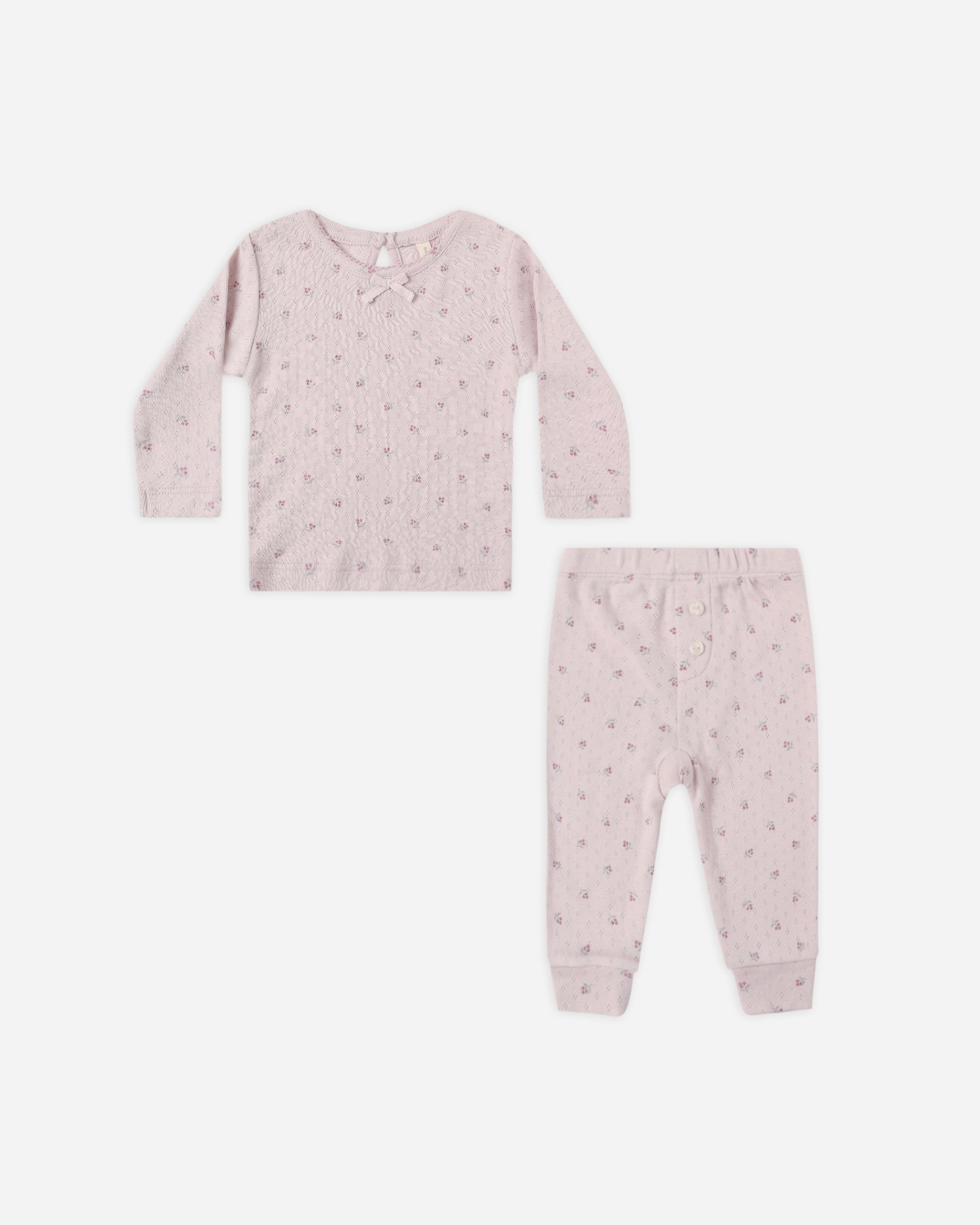 Pointelle Long Sleeve Tee + Legging || Lilac Ditsy - Twinkle Twinkle Little One