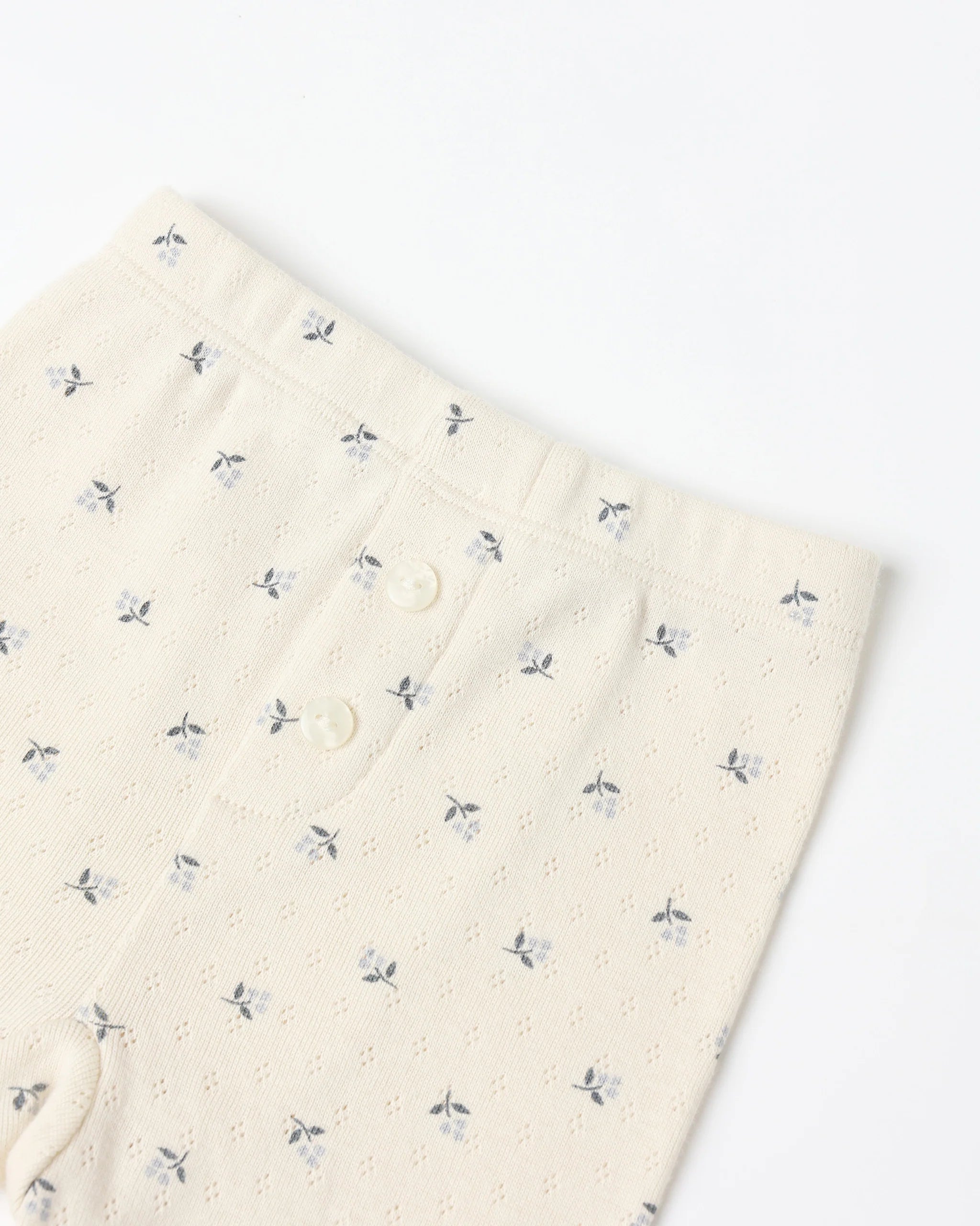 Pointelle Long Sleeve Tee + Legging || Blue Ditsy - Twinkle Twinkle Little One