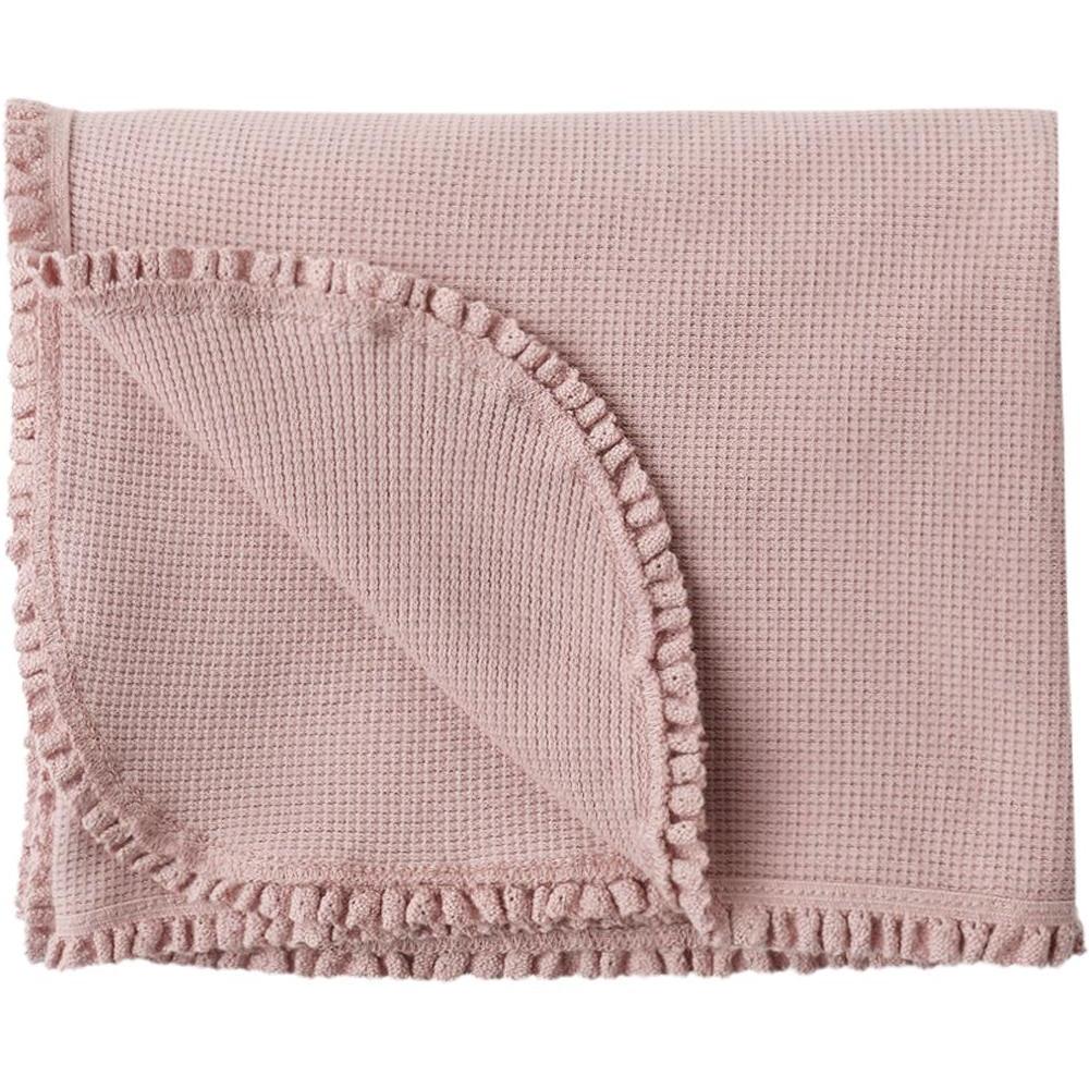 Quincy Mae Waffle Baby Blanket Mauve