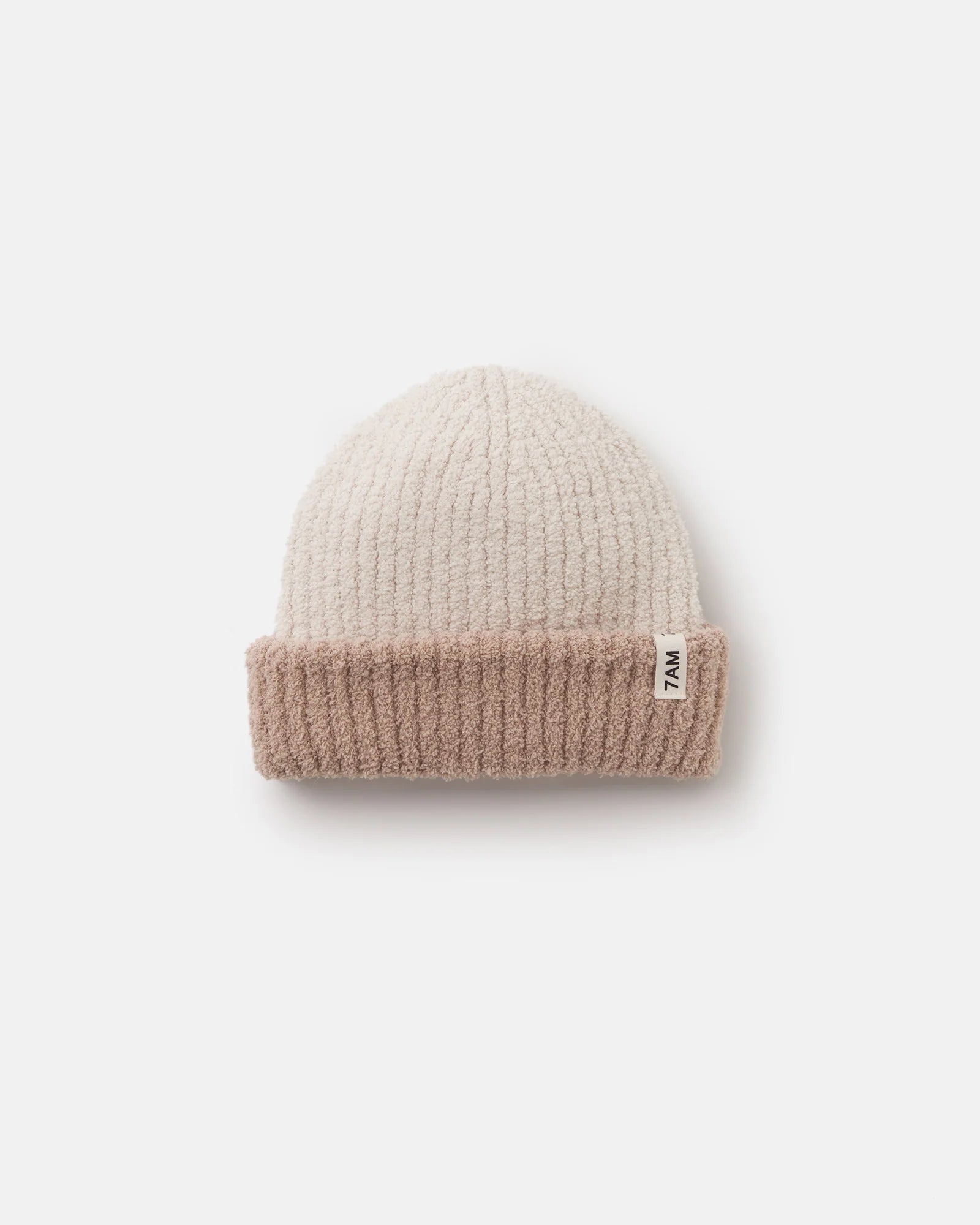 7 A.M. Fuzzy 2-Tone Ribbed Beanie - Pecan Ecru - Twinkle Twinkle Little One