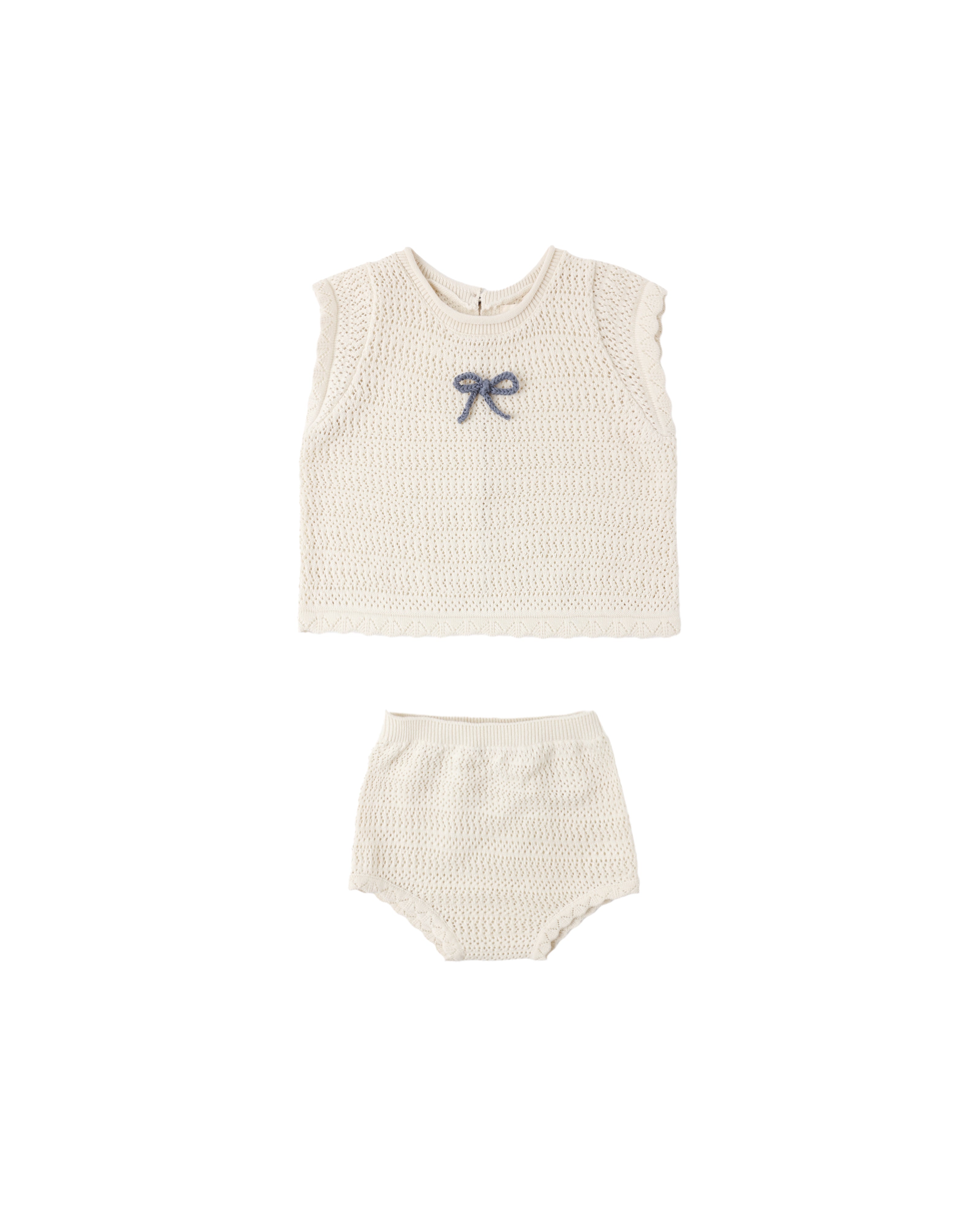 Scallop Knit Baby Set || Natural