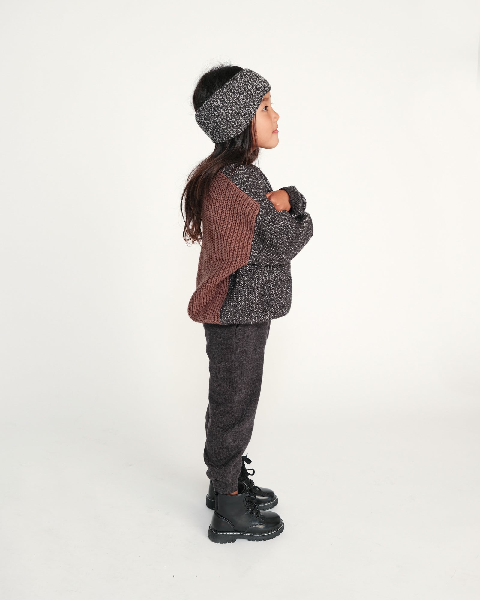 Black Melange Ribbed Joggers - Chunky - Twinkle Twinkle Little One