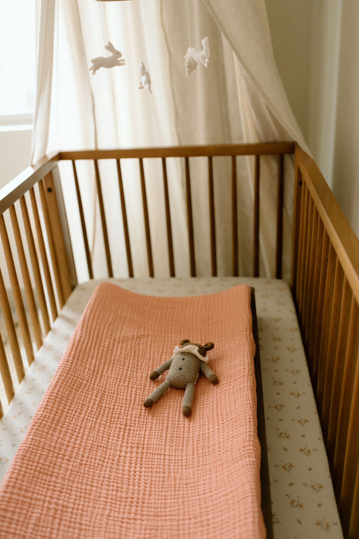 'Rosette' Pink Changing Pad Cover - Twinkle Twinkle Little One