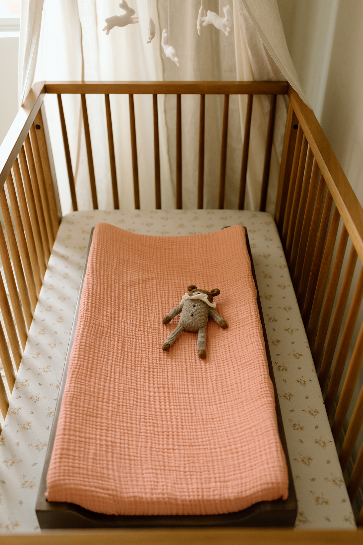 'Rosette' Pink Changing Pad Cover - Twinkle Twinkle Little One