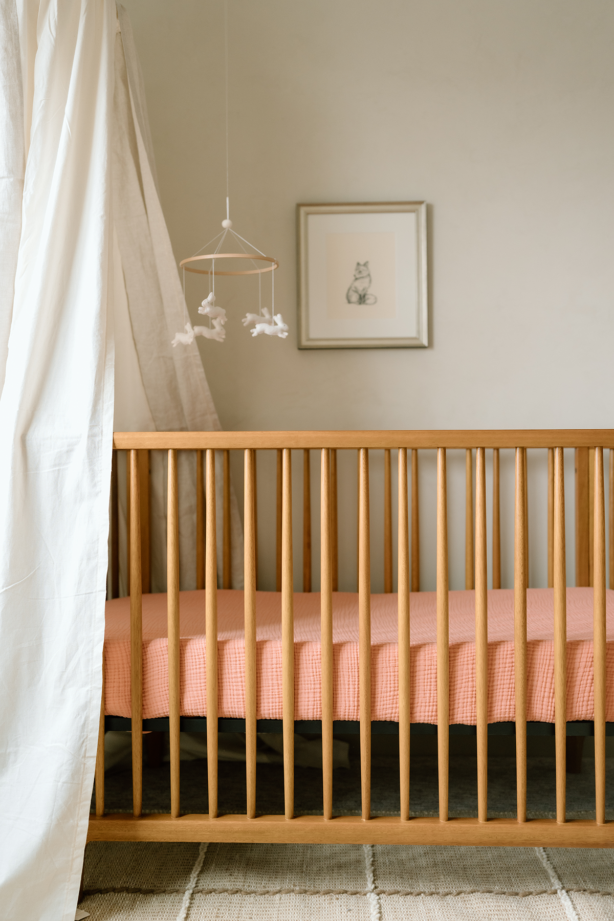 'Rosette' Pink Premium Muslin Crib Sheet - Twinkle Twinkle Little One