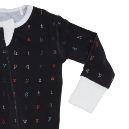 Rainbow Typewriter Bamboo Footed Sleeper - Twinkle Twinkle Little One