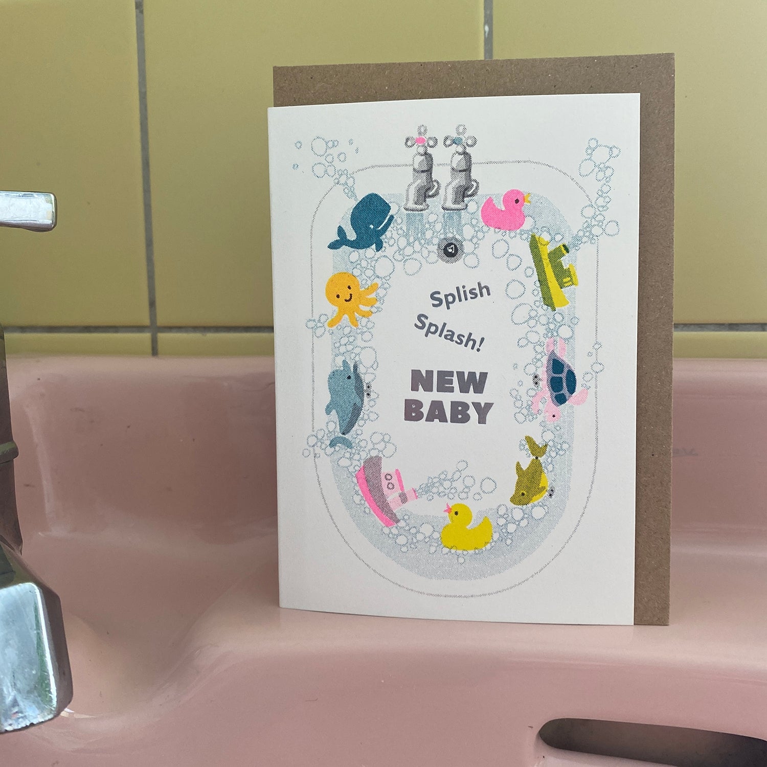 Splish Splash New Baby Card - 0